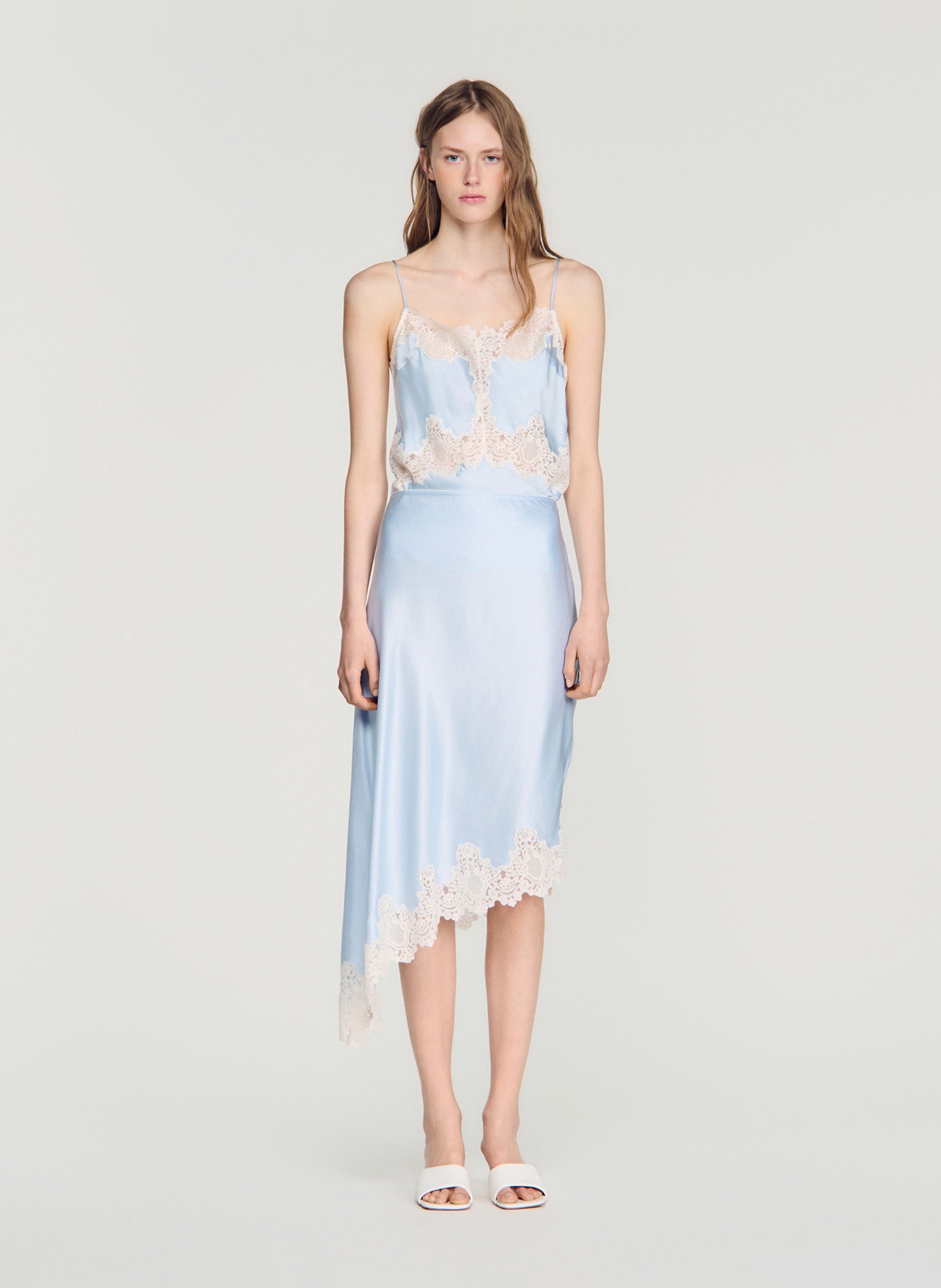 Asymmetrische, halflange rok SANDRO Blauw