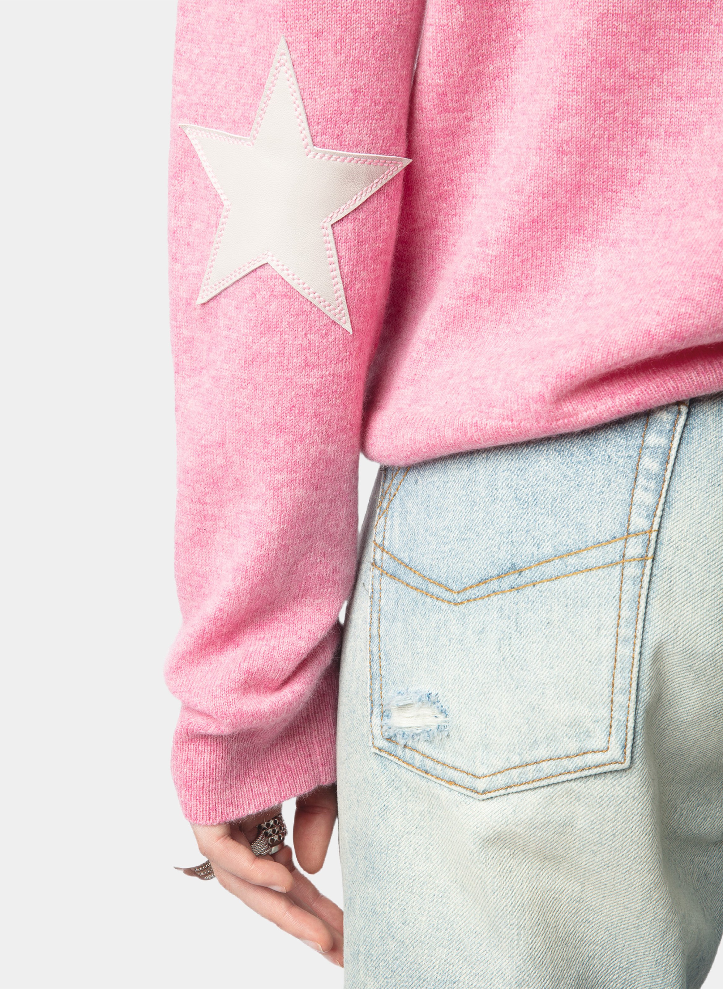 Pull col v en cachemire ZADIG&VOLTAIRE Rose
