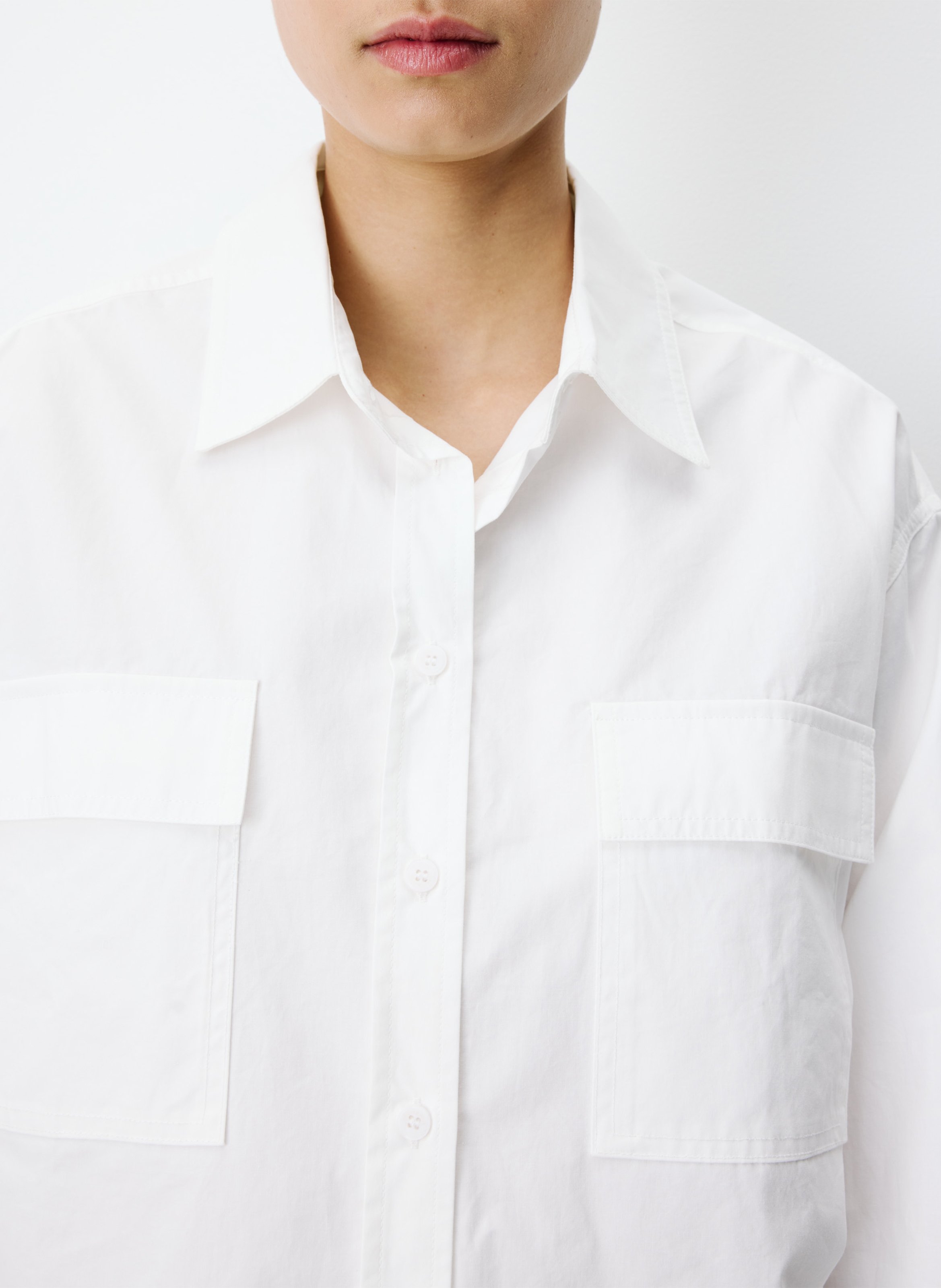 Chemise oversize col classique en coton GRACE ET MILA Blanc
