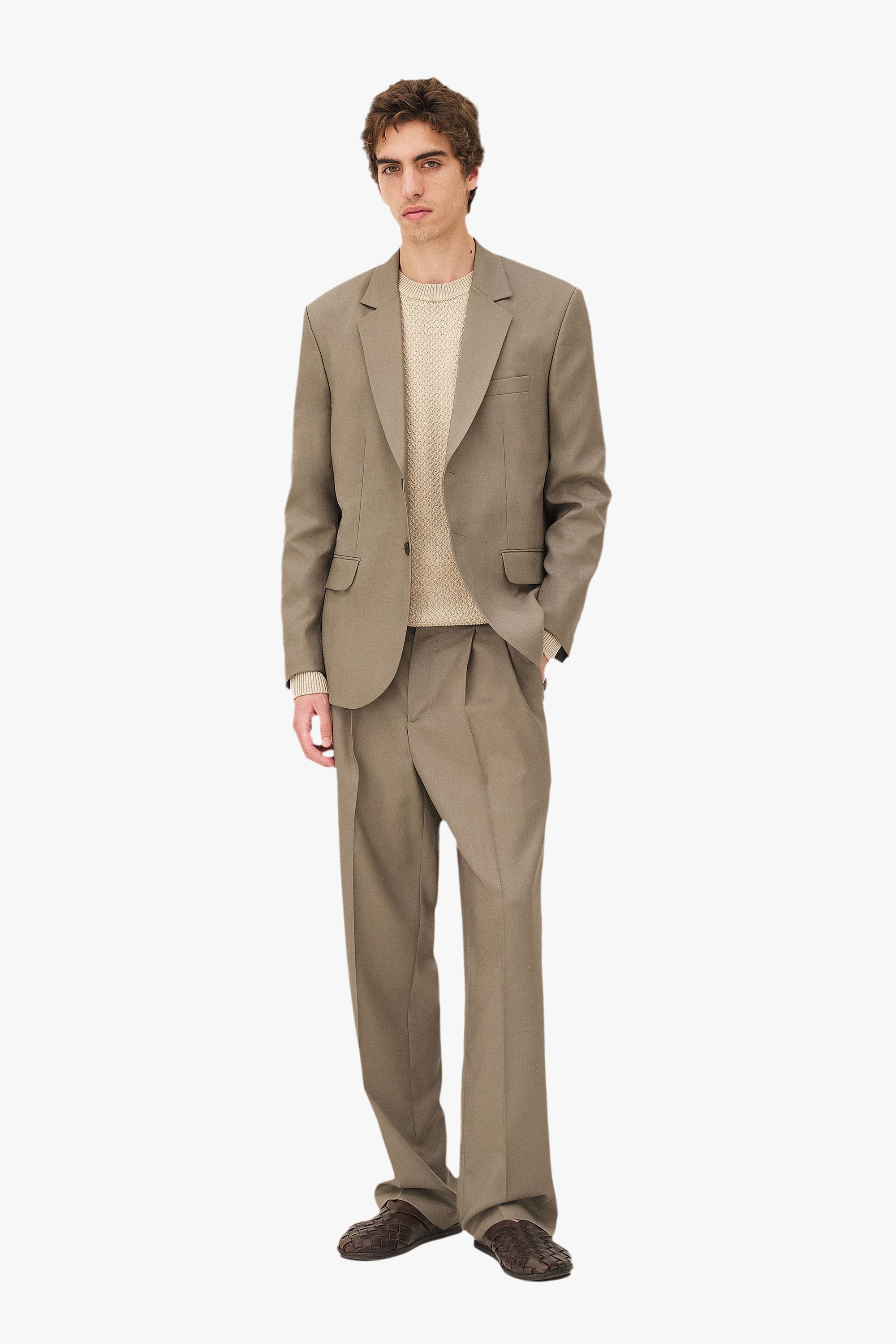 Wide-leg pleated trousers Lotten Noyoco Beige