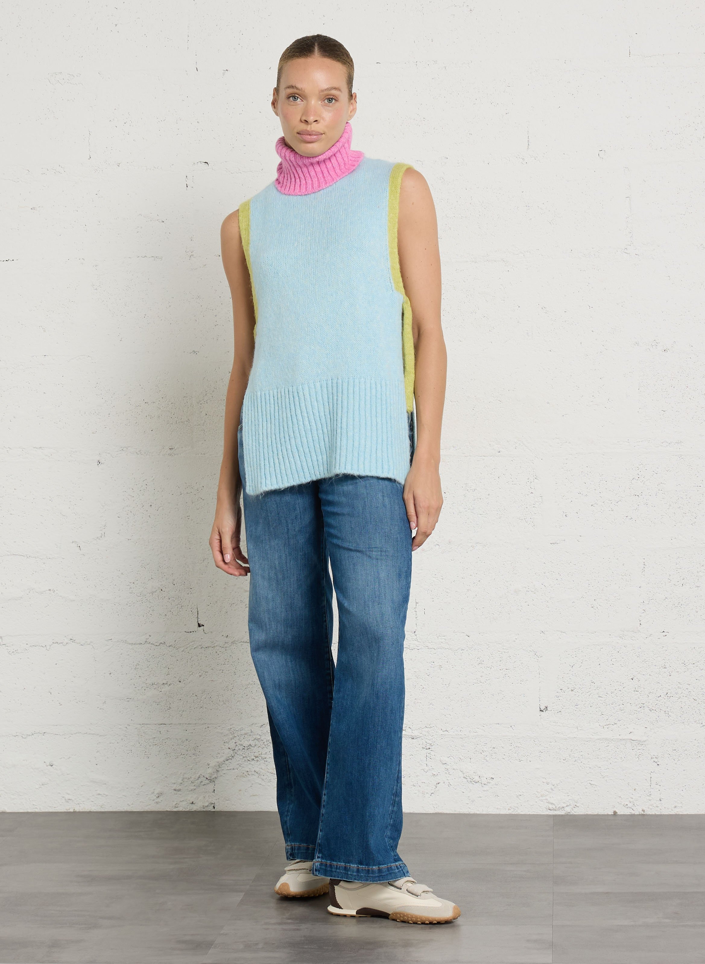 Straight-cut turtleneck sweater DR BLOOM Blue