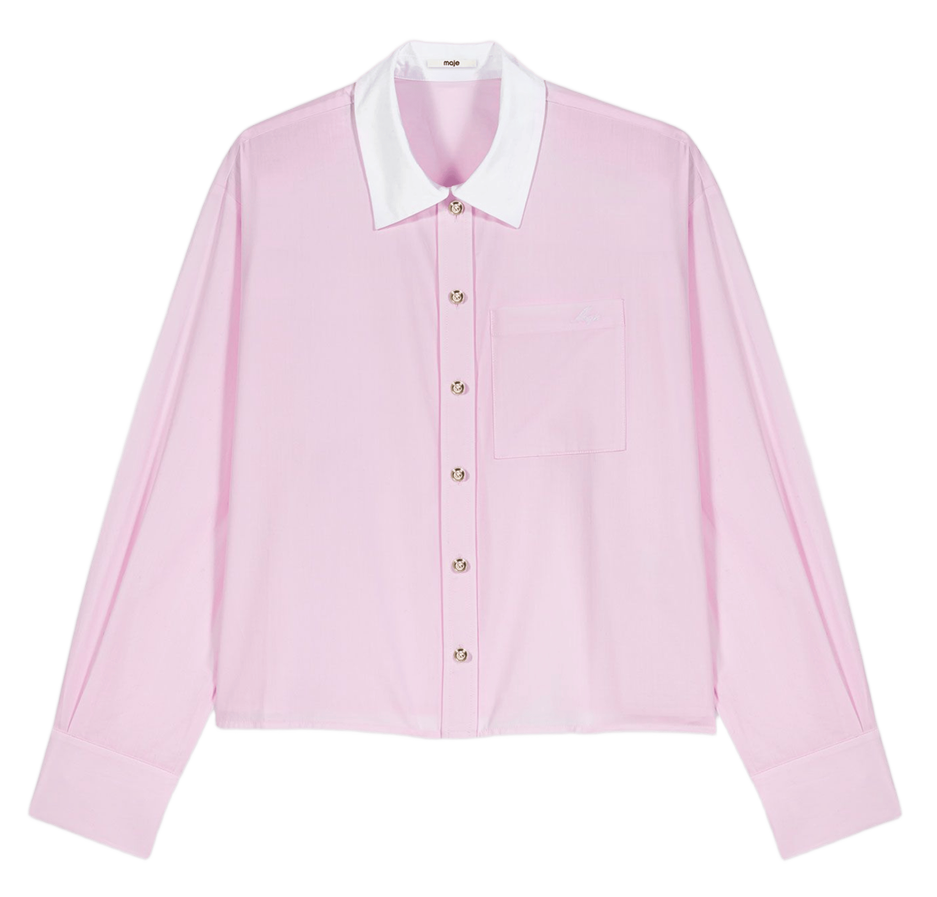 Chemise courte ample unie MAJE Rose