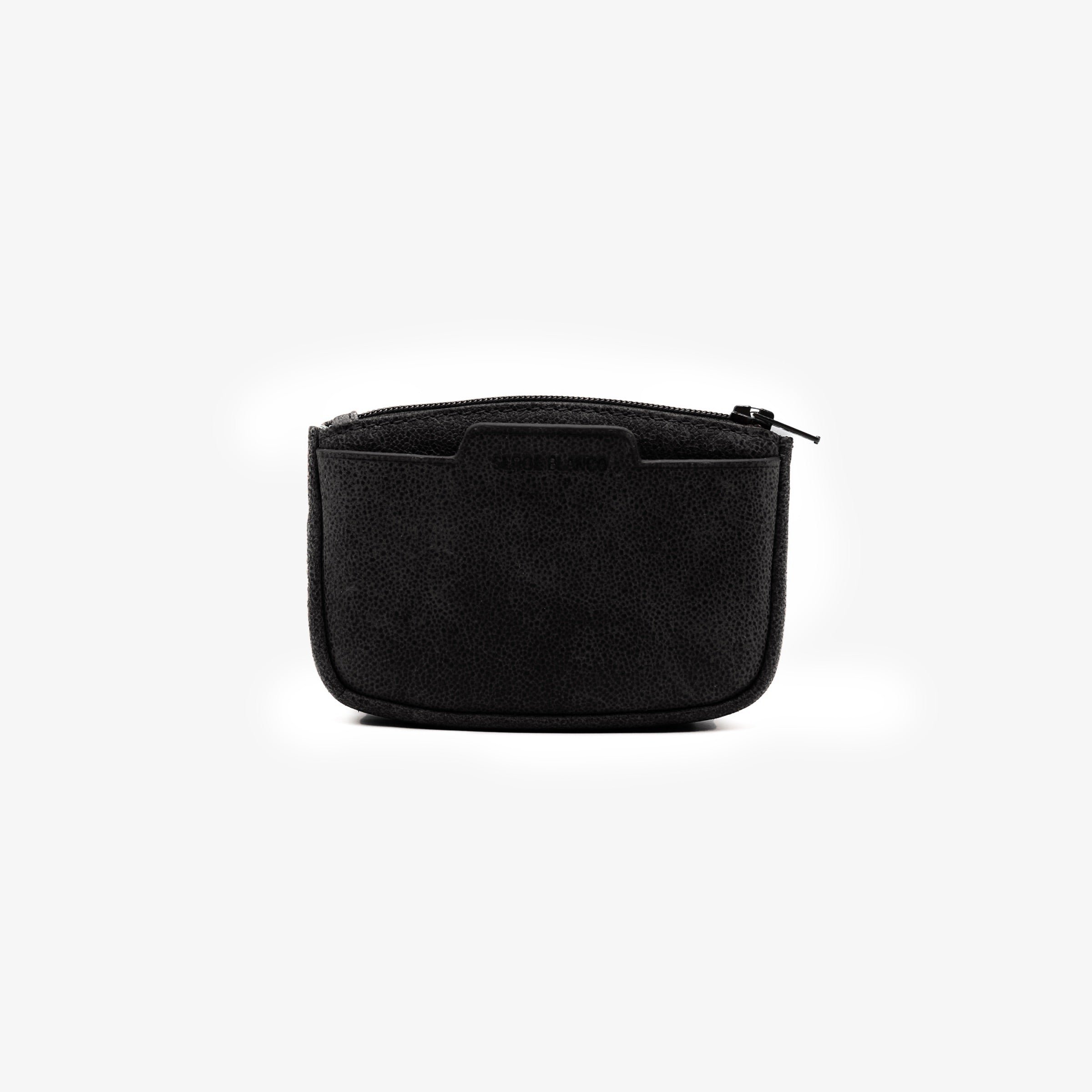 Leather zip-around wallet SERGE BLANCO Black
