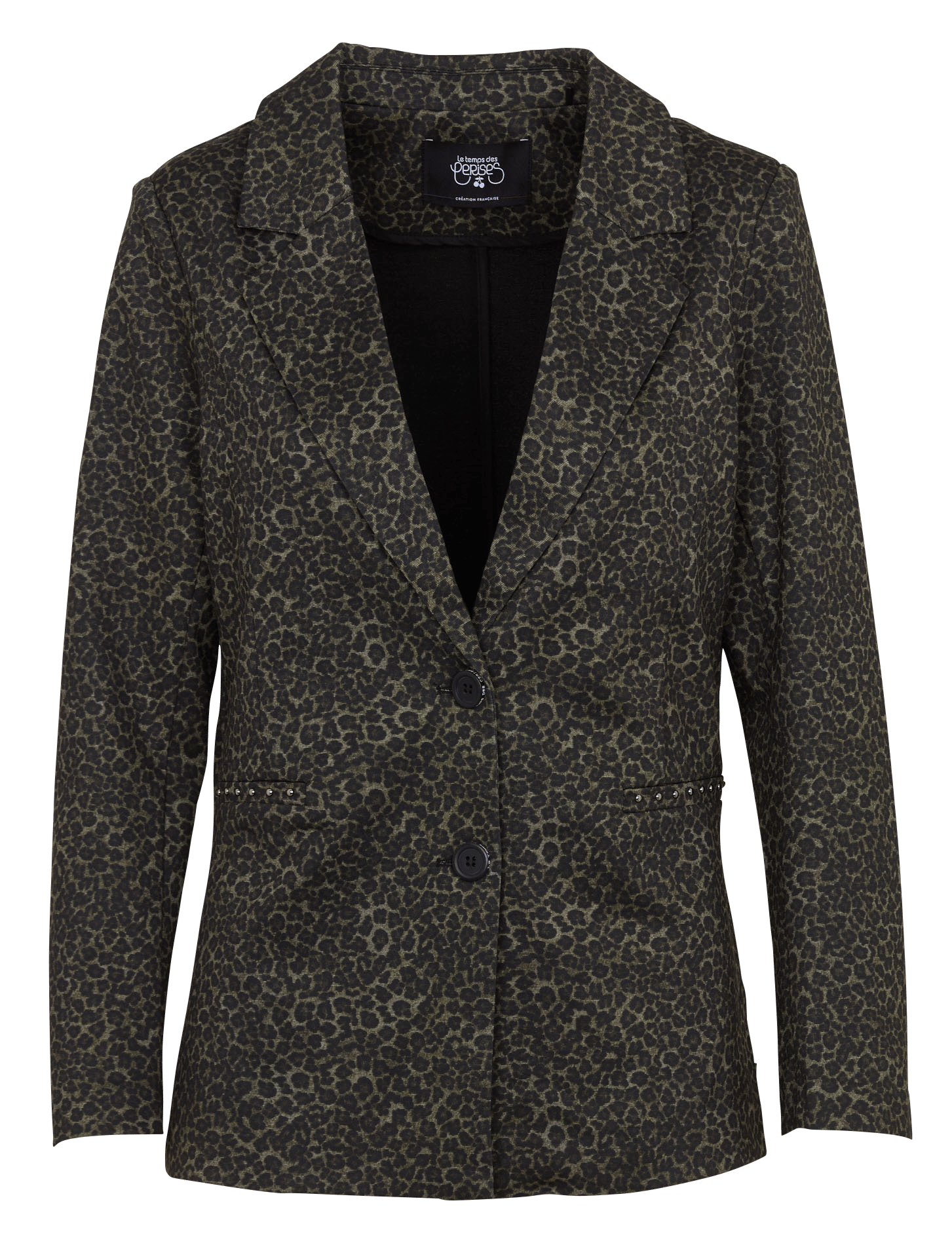 Veste de tailleur à imprimé animal LE TEMPS DES CERISES Vert