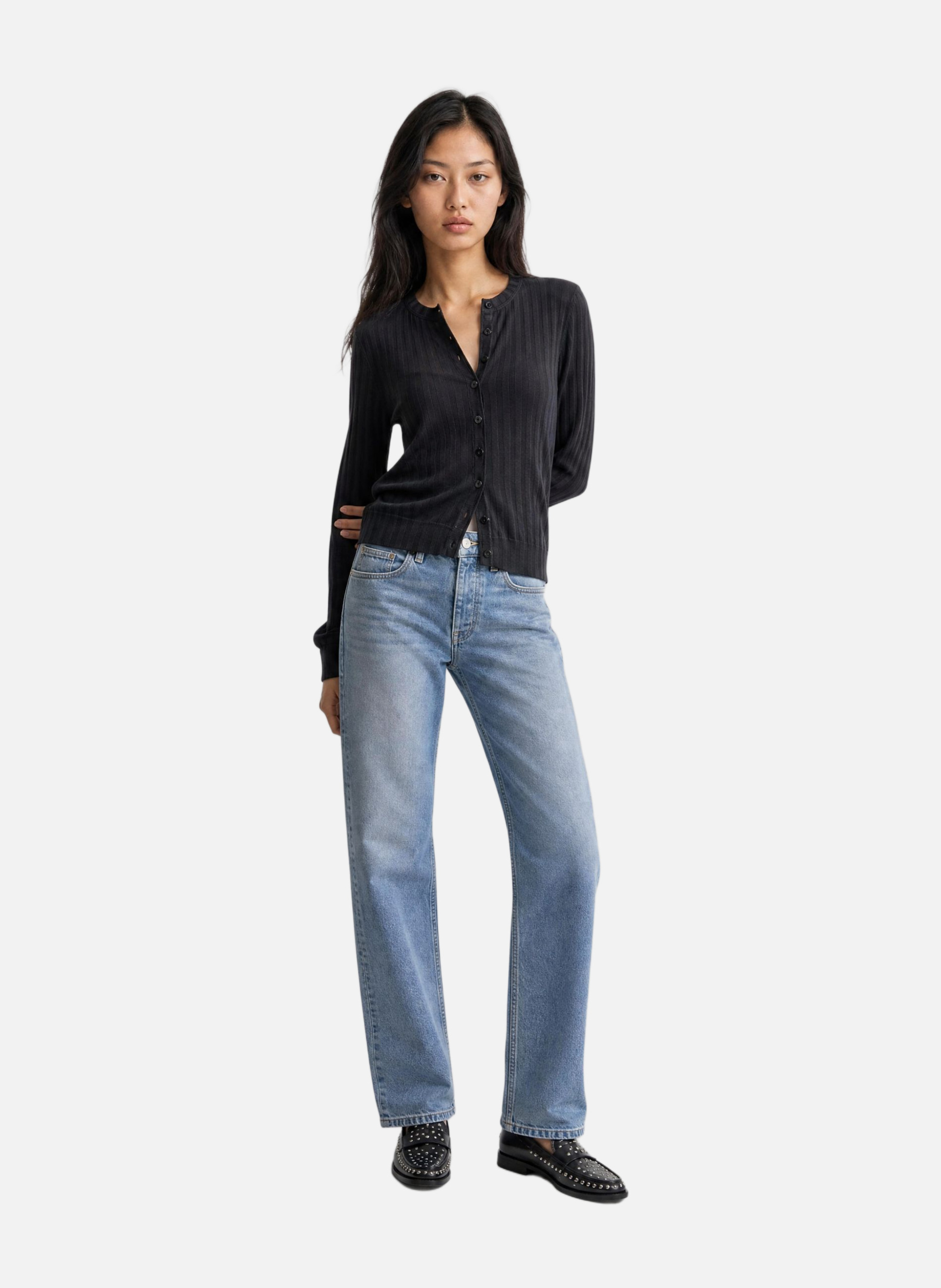 Long-sleeved cotton top THE KOOPLES Black