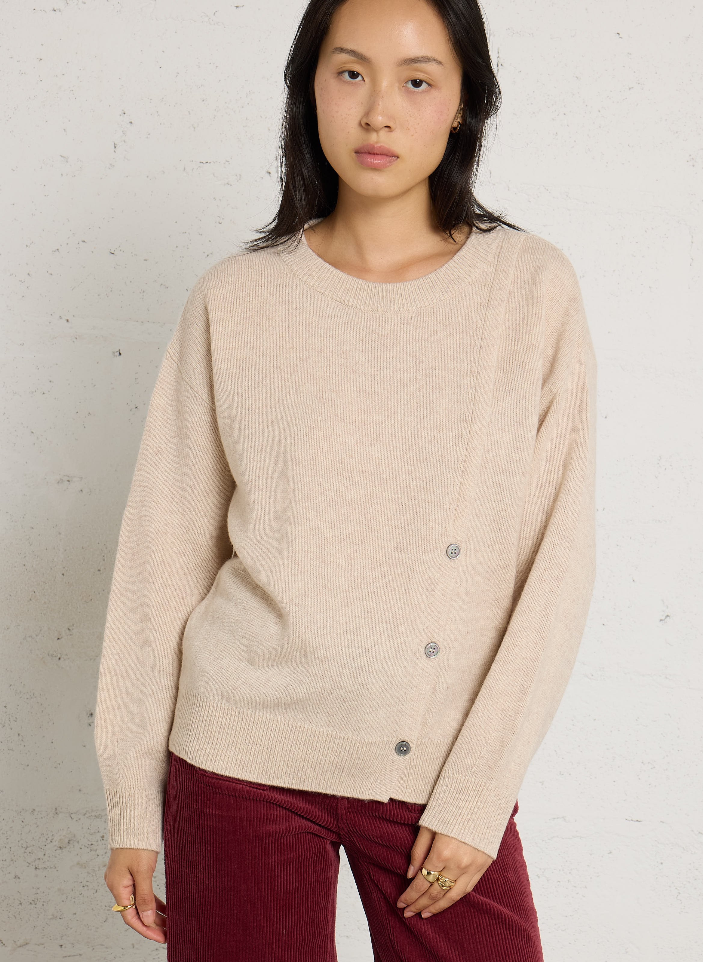 Oversized wollen trui MAISON 123 Wit