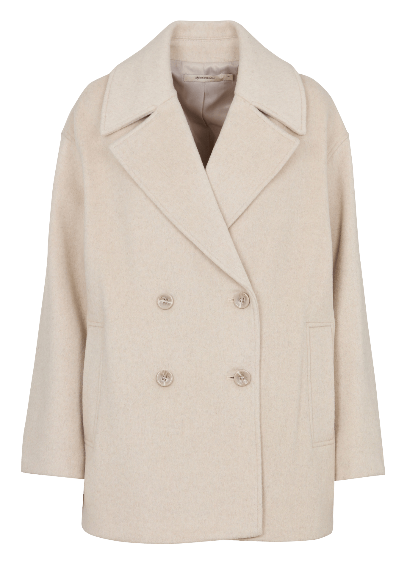 Plain oversized peacoat in a wool blend LA FEE MARABOUTEE White