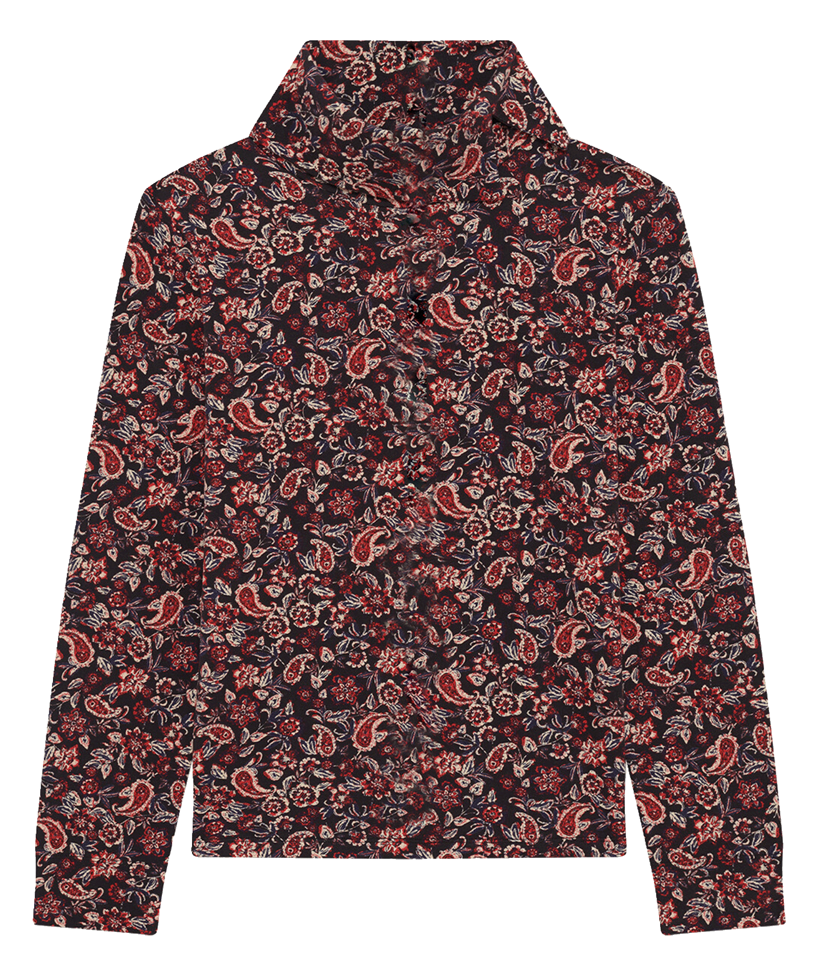 Top manches longues droit en coton mélangé CAROLL Rouge