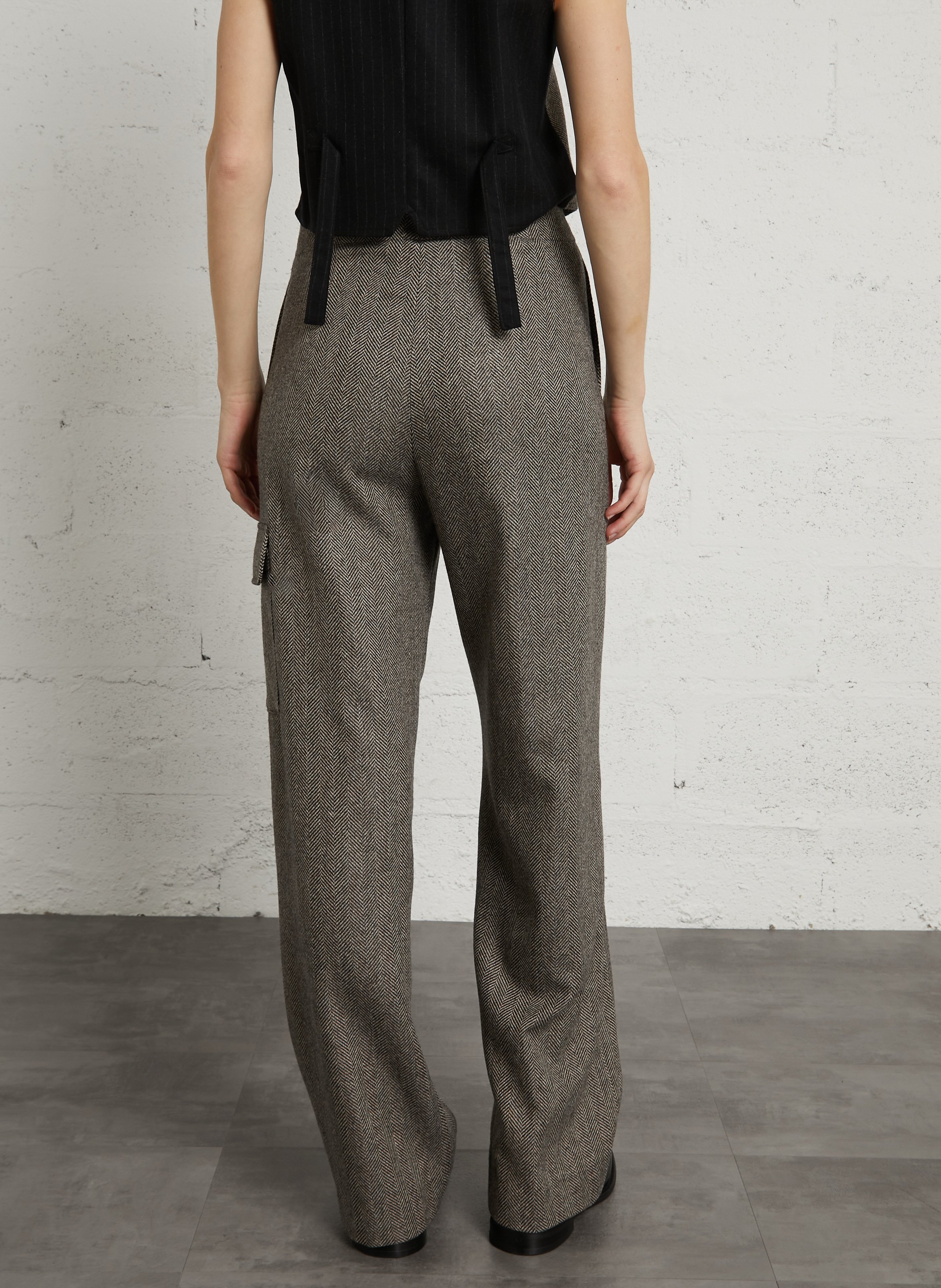 Weites Hose mit Muster aus Wollmischung DIEGA Schwarz