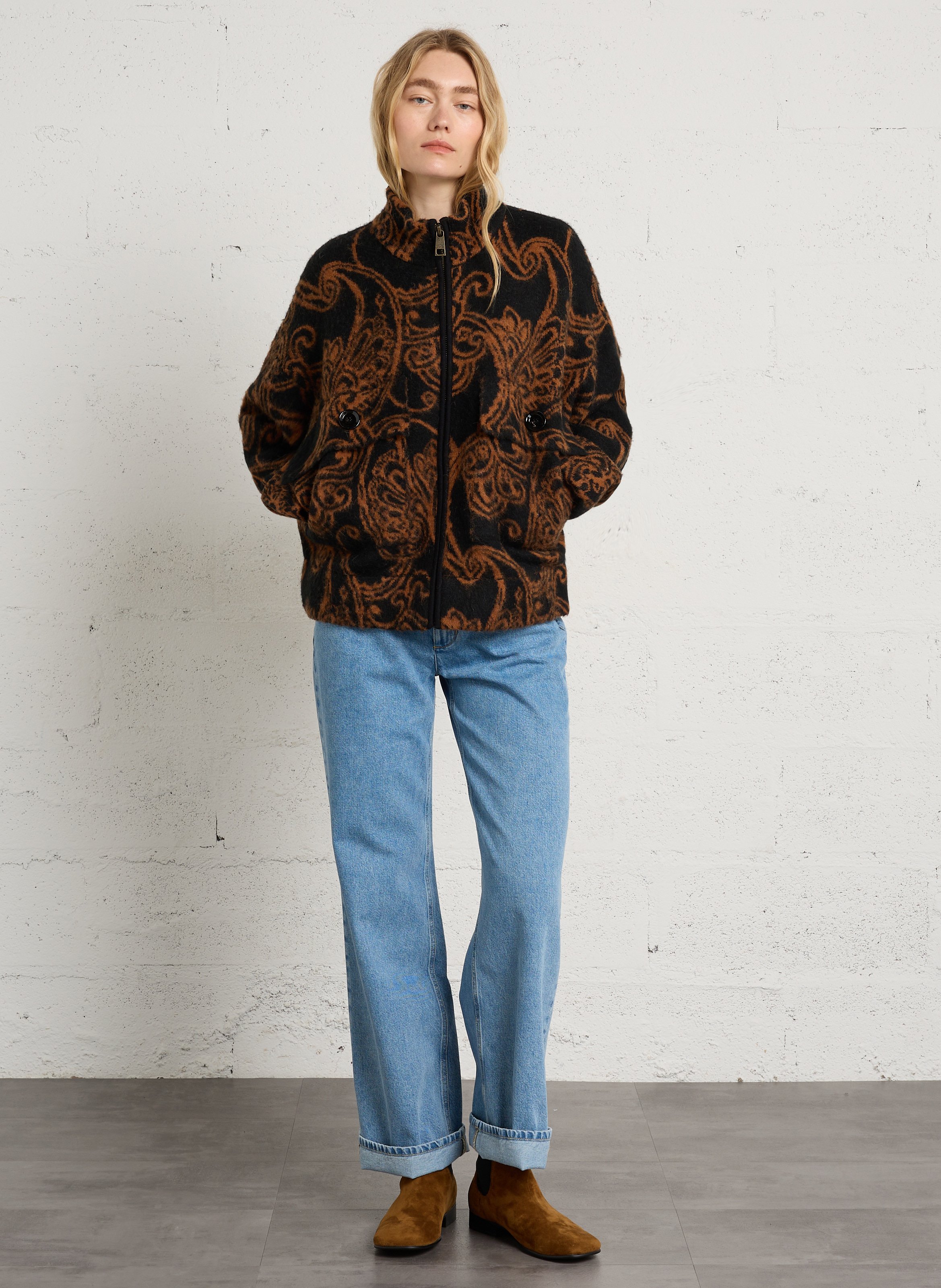 Bomber ample col montant zippé imprimé LIU JO Multicolore