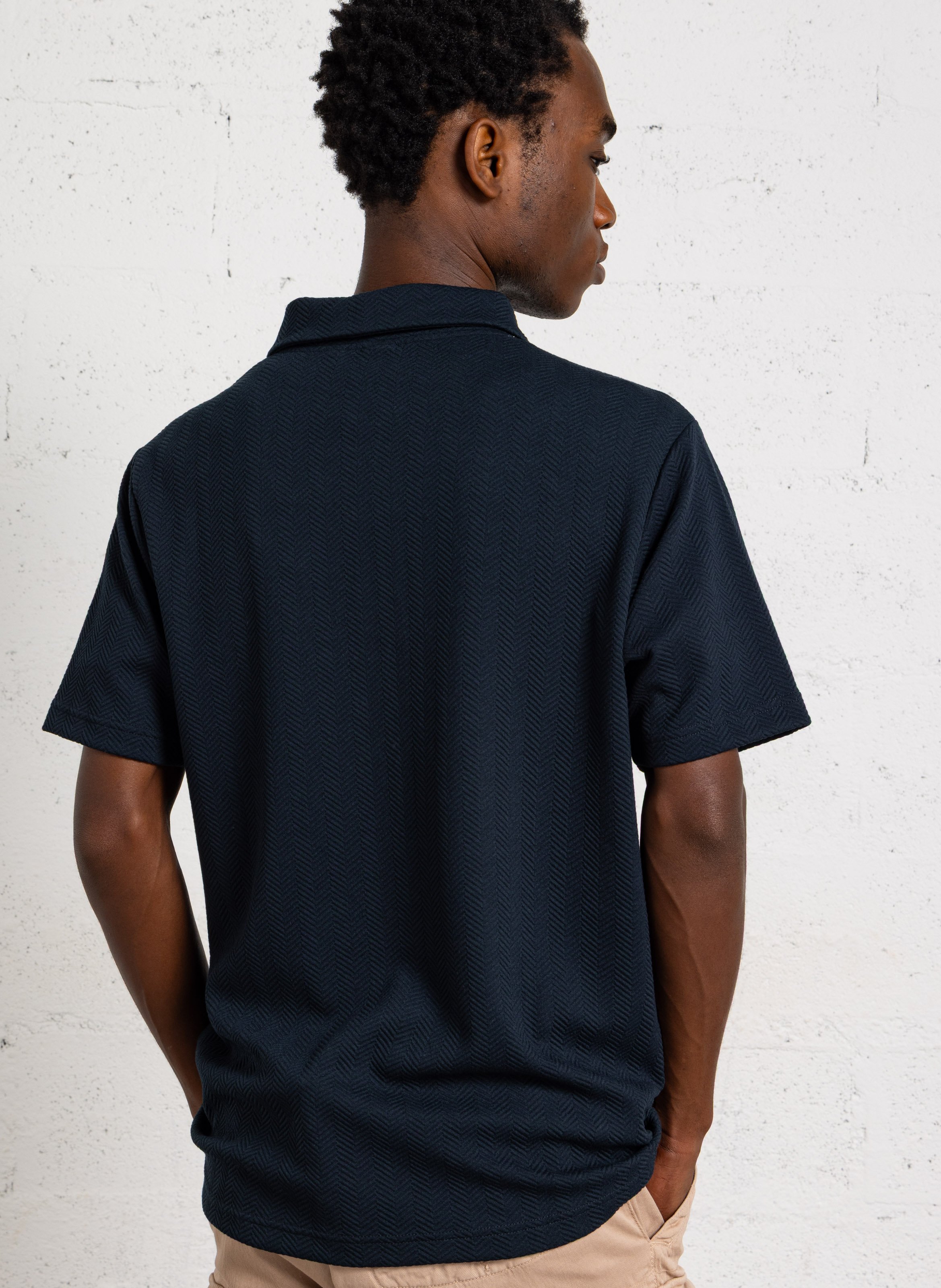 Polo droit manches courtes LE TEMPS DES CERISES Bleu