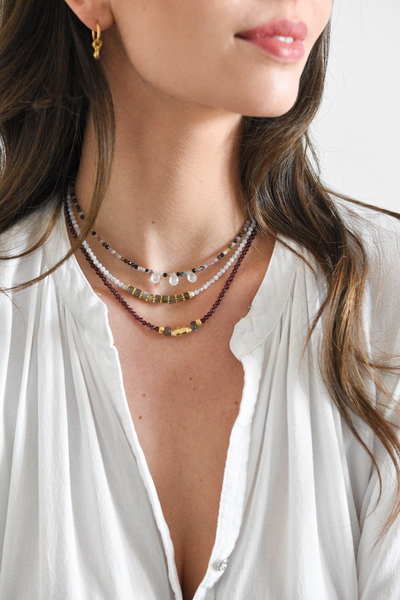 Aquamarine necklace GINANDGER Multicolored