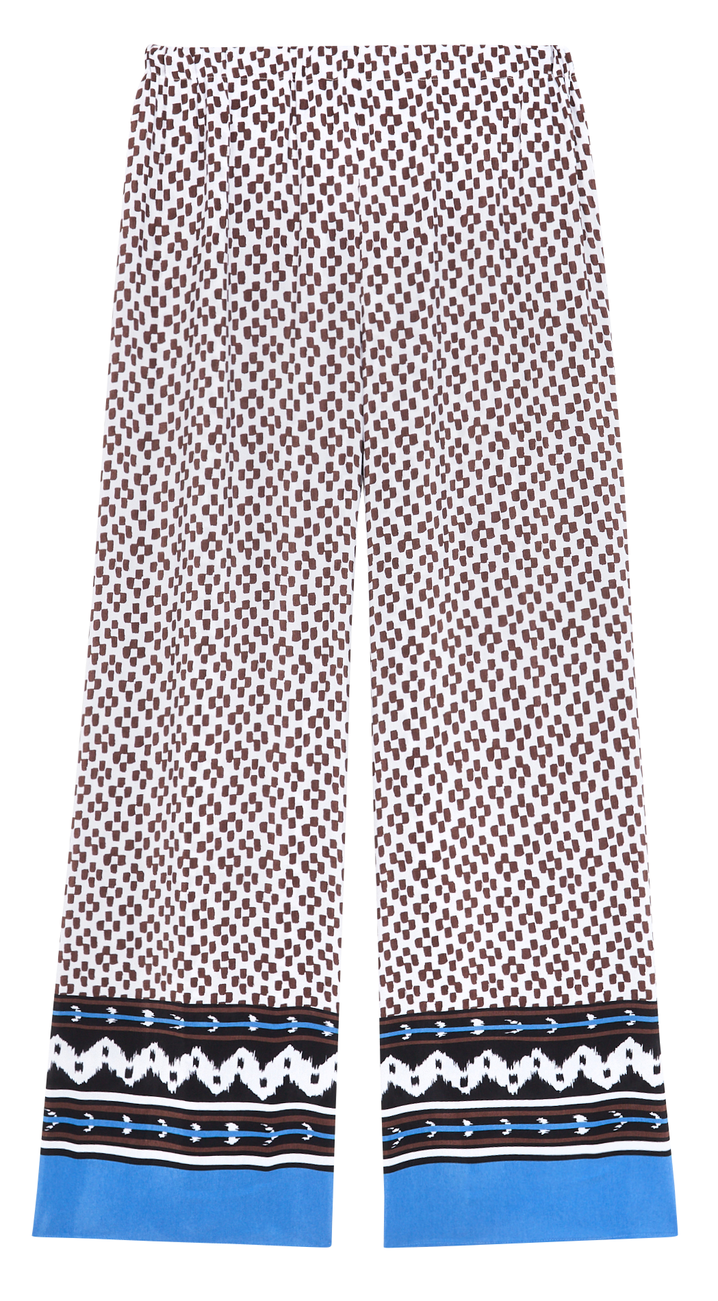 Pantalon large imprimé PERSONA by Marina Rinaldi Blanc