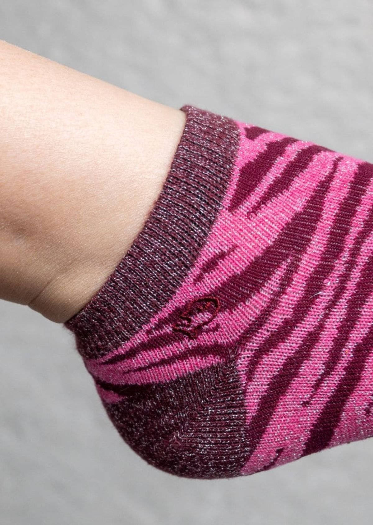 Combed cotton zebra ankle socks BILLYBELT Pink
