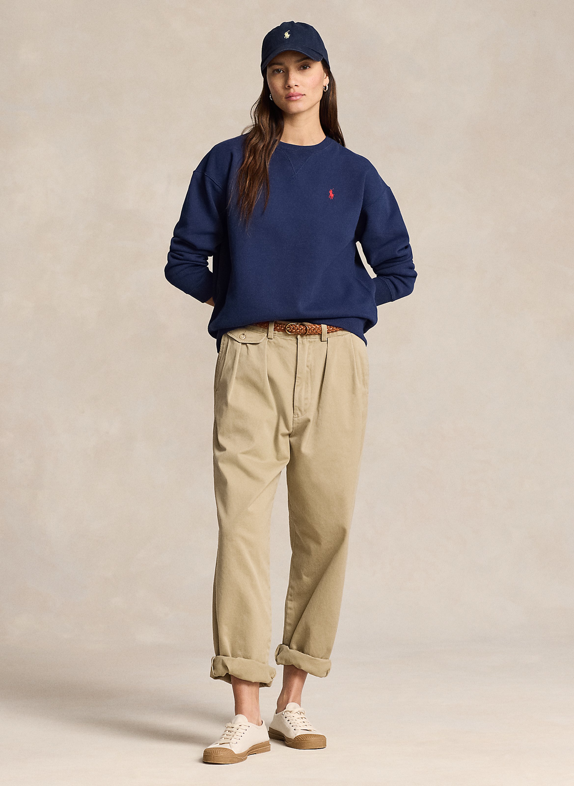 Straight cotton-blend sweatshirt POLO RALPH LAUREN Blue