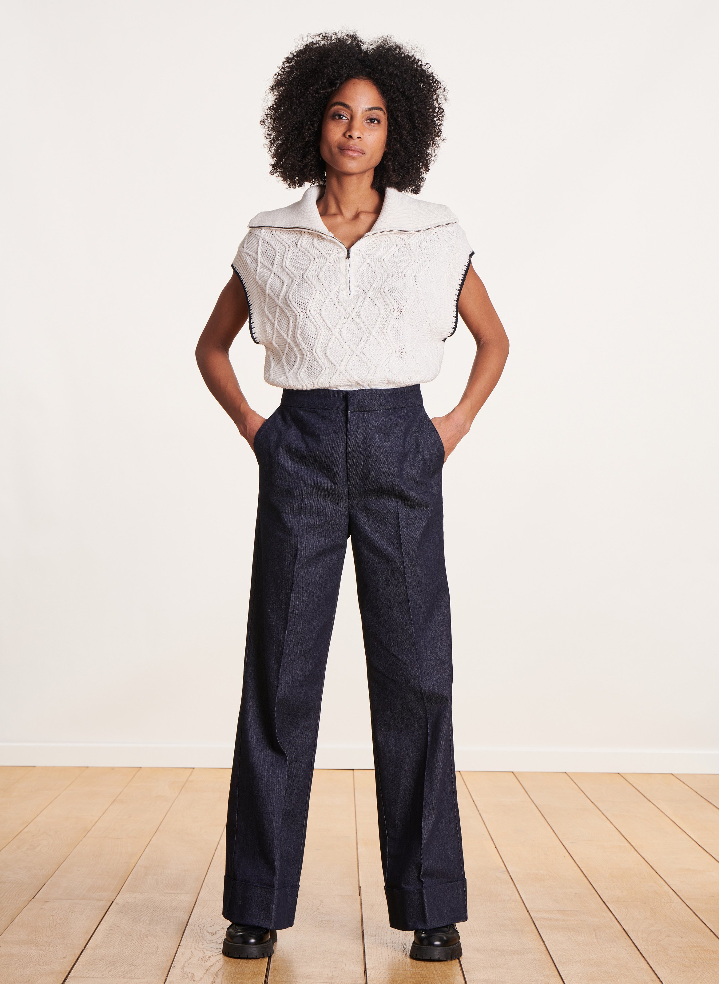 High-rise wide-leg jeans LA FEE MARABOUTEE Blue