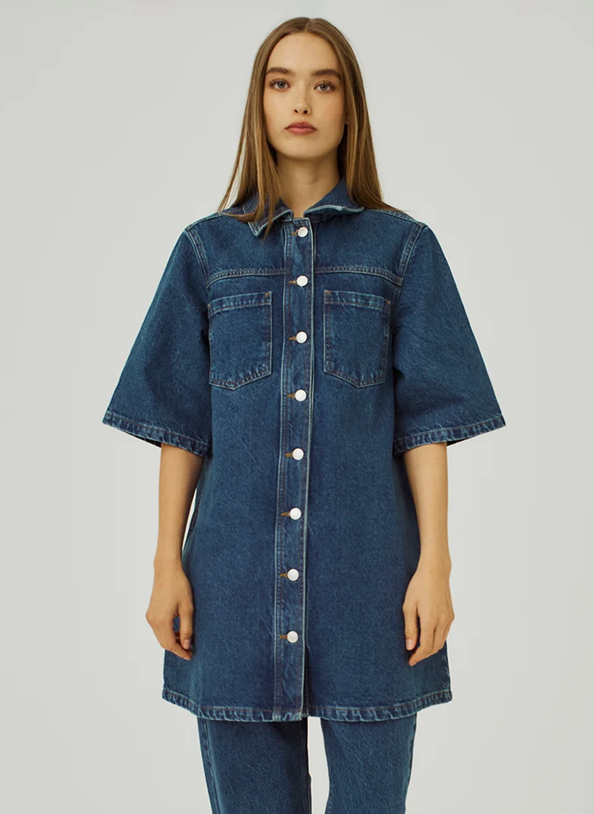 Denim dress NORR Blue