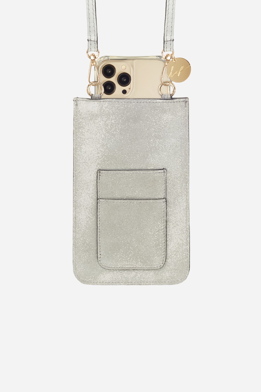 Universal leather phone case LA COQUE FRANCAISE Silver