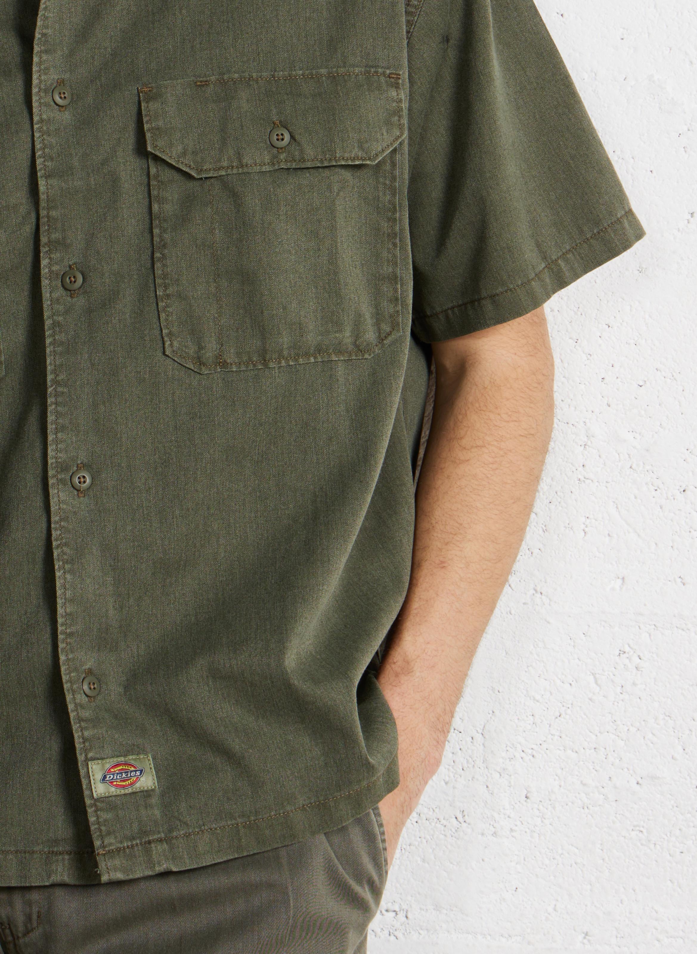 Oversized denim shirt DICKIES Khaki