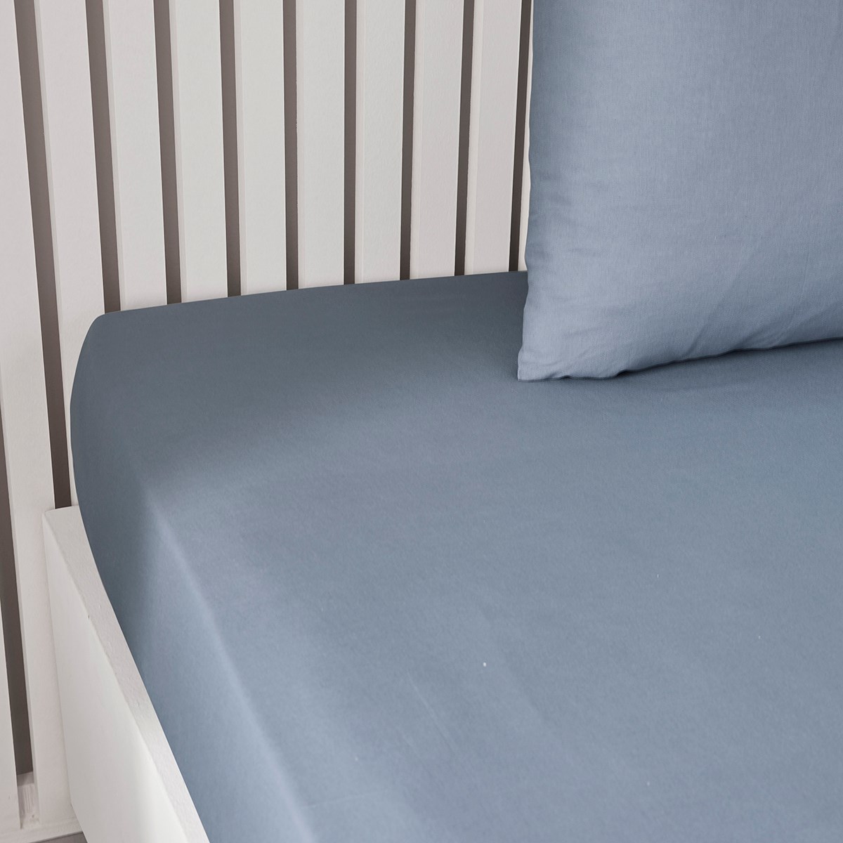 Solid color fitted sheet in cotton TODAY LINGE DE MAISON Blue