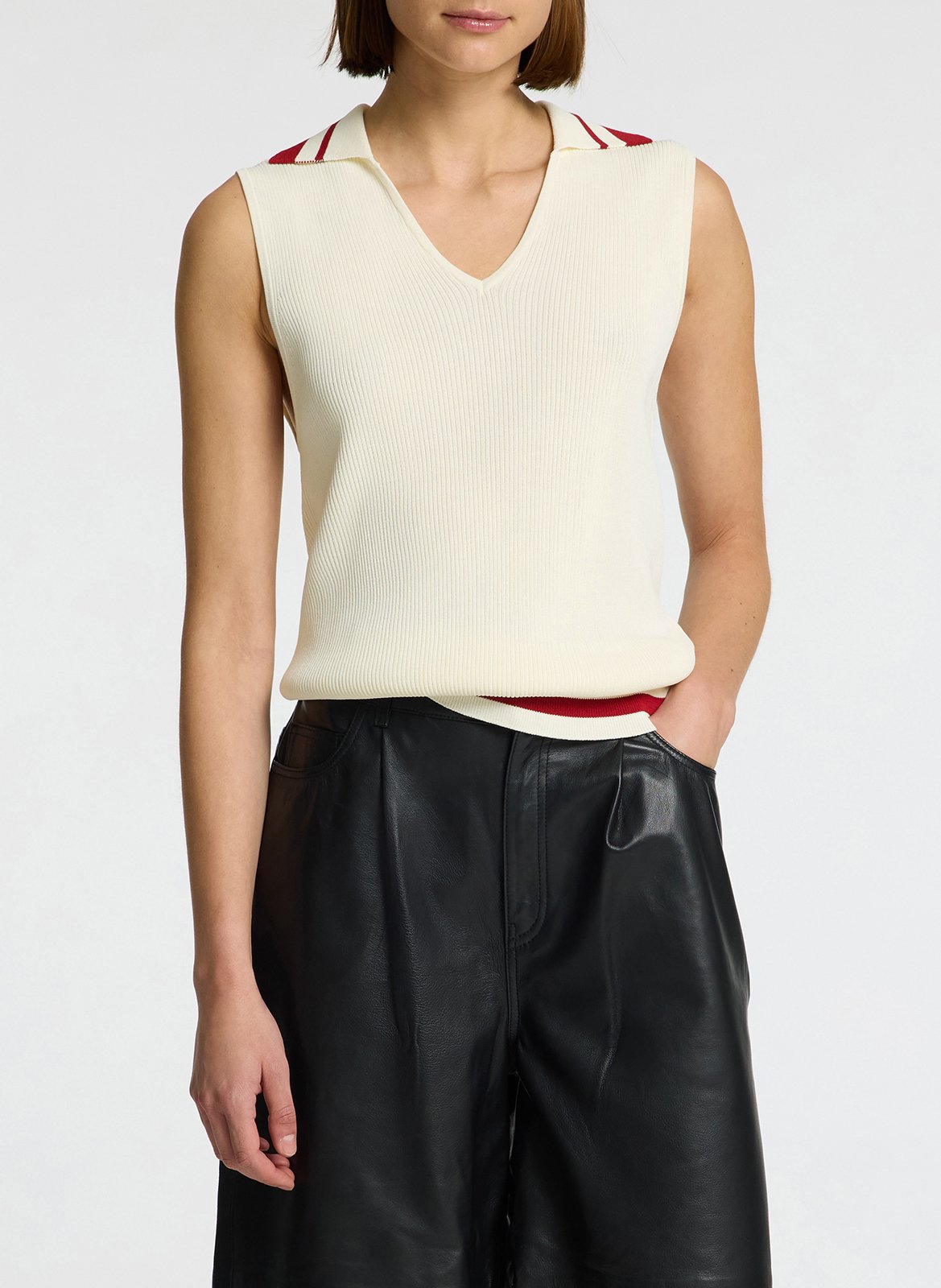 Pull droit en maille SELECTED Beige