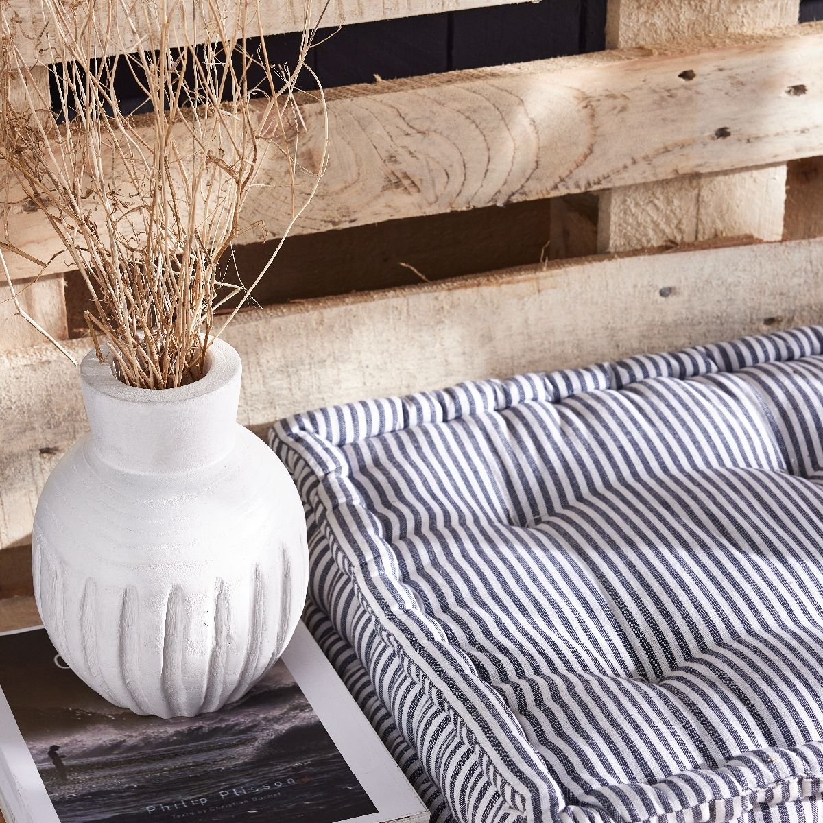 Round wooden vase FACTORY Beige