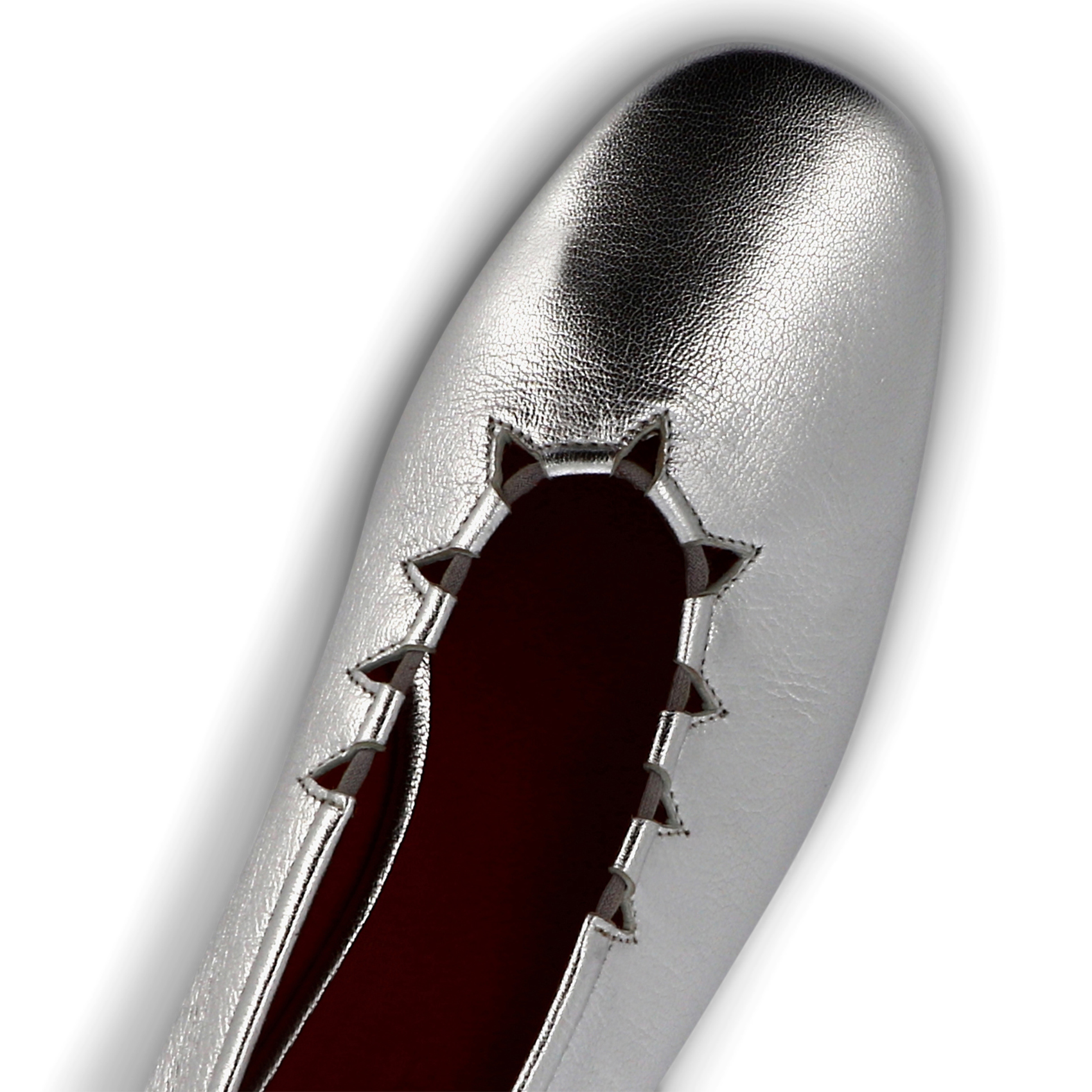 Heeled leather ballet pumps SOCQUE PARIS Silver