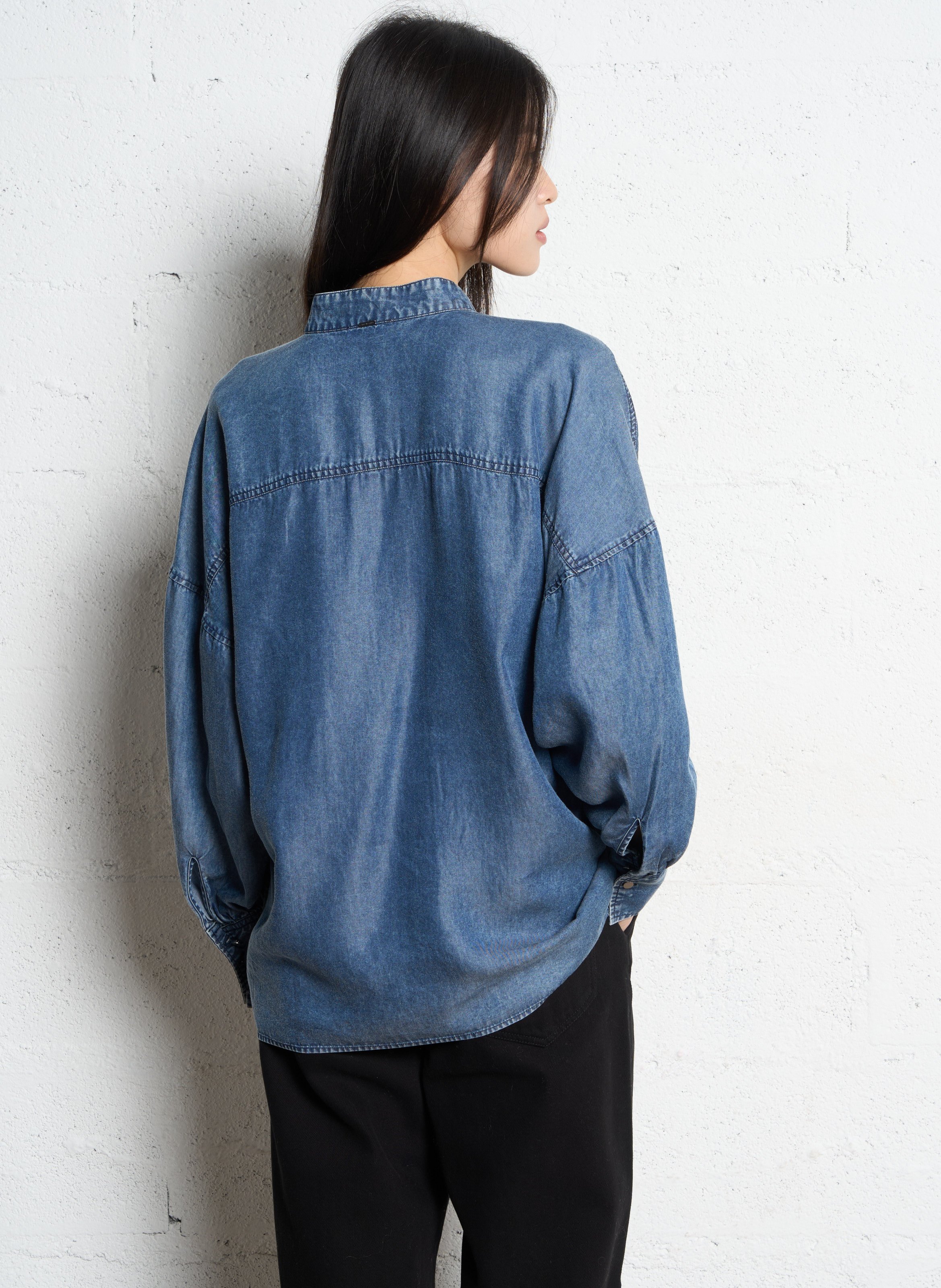 Oversize-Bluse aus Denim IKKS Blau