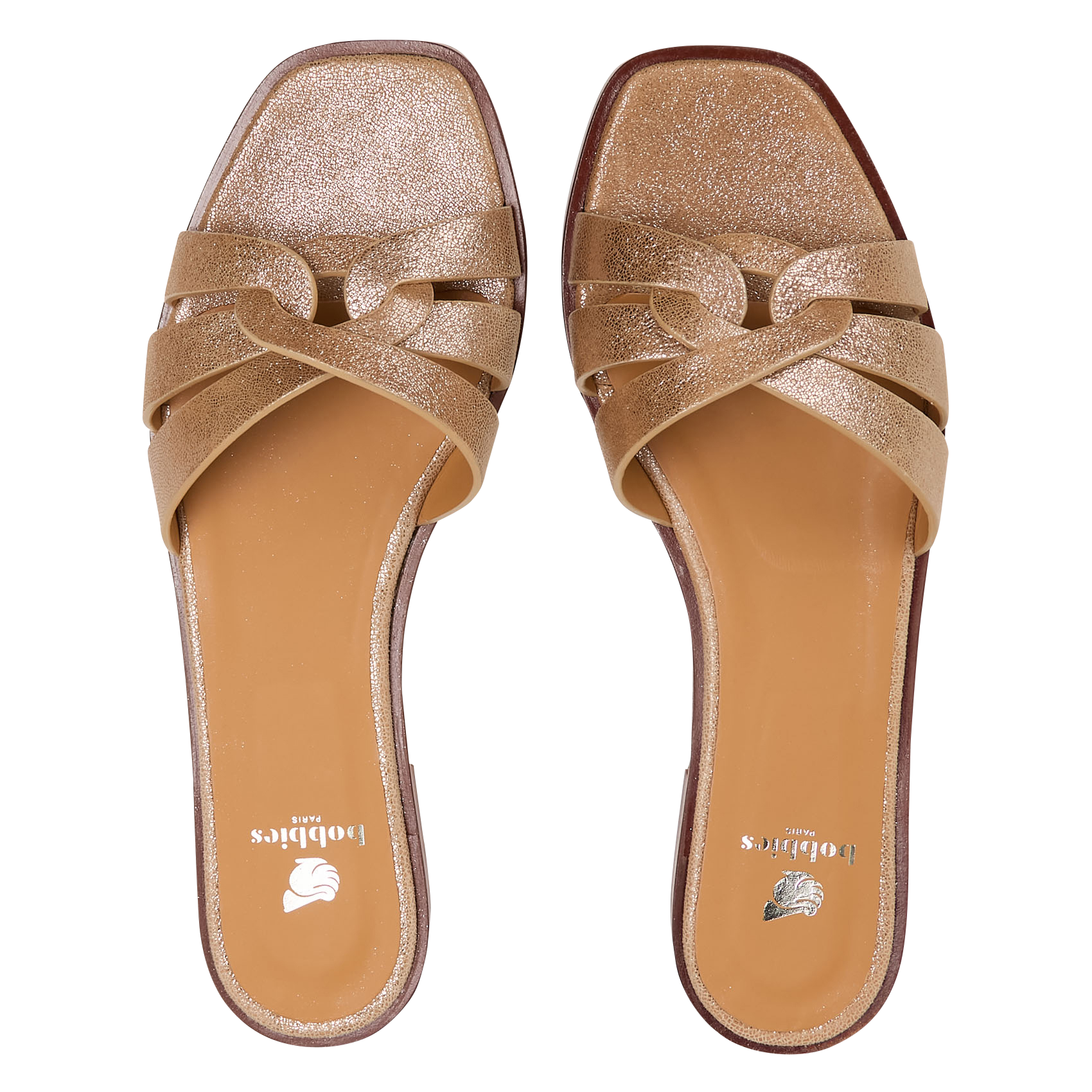 Leather mules BOBBIES Golden