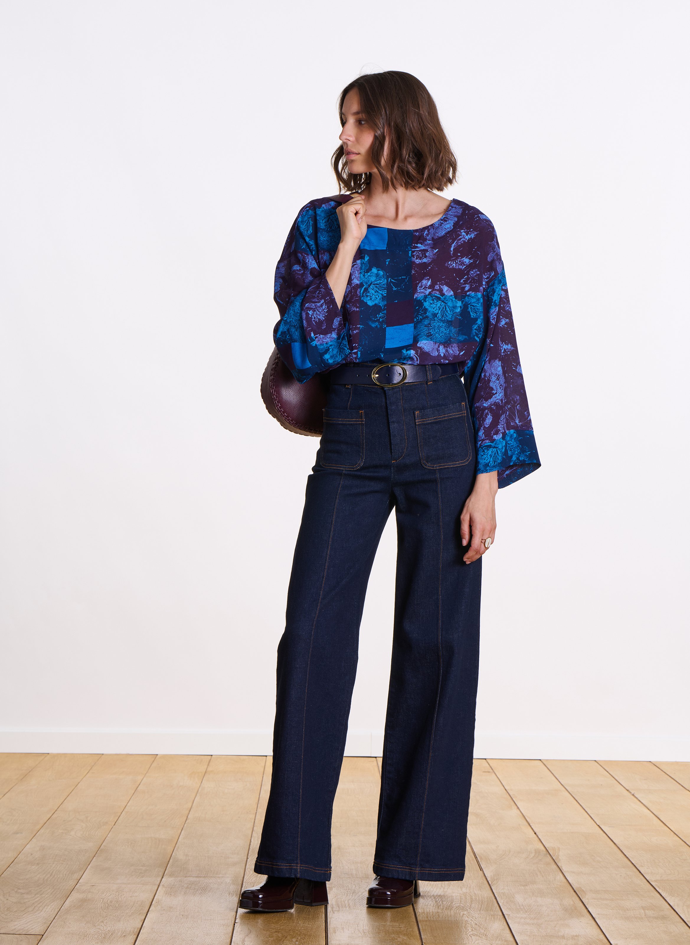 Loose-fit round-neck top LA FEE MARABOUTEE Purple