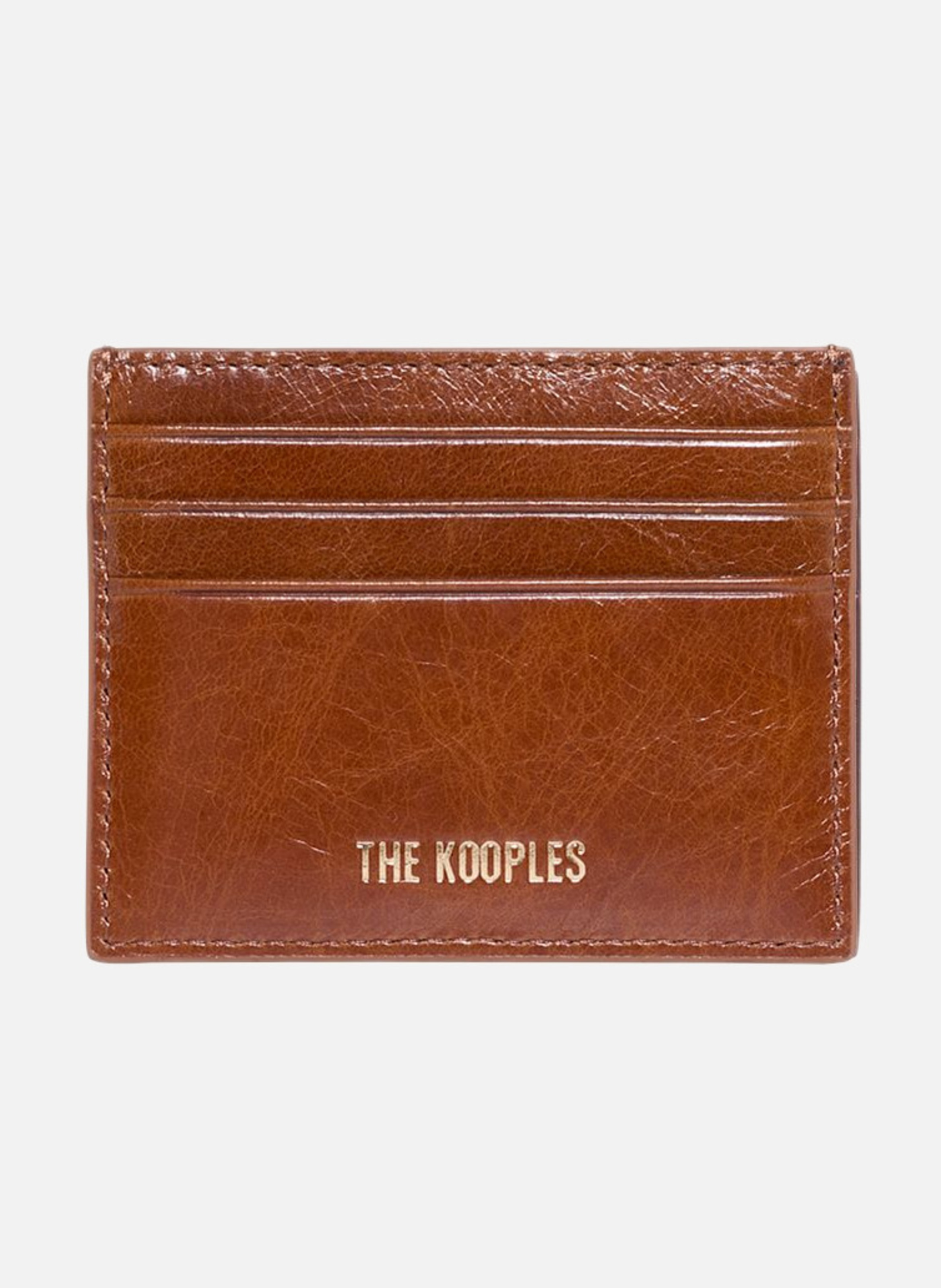 Amelia leather card holder THE KOOPLES Brown