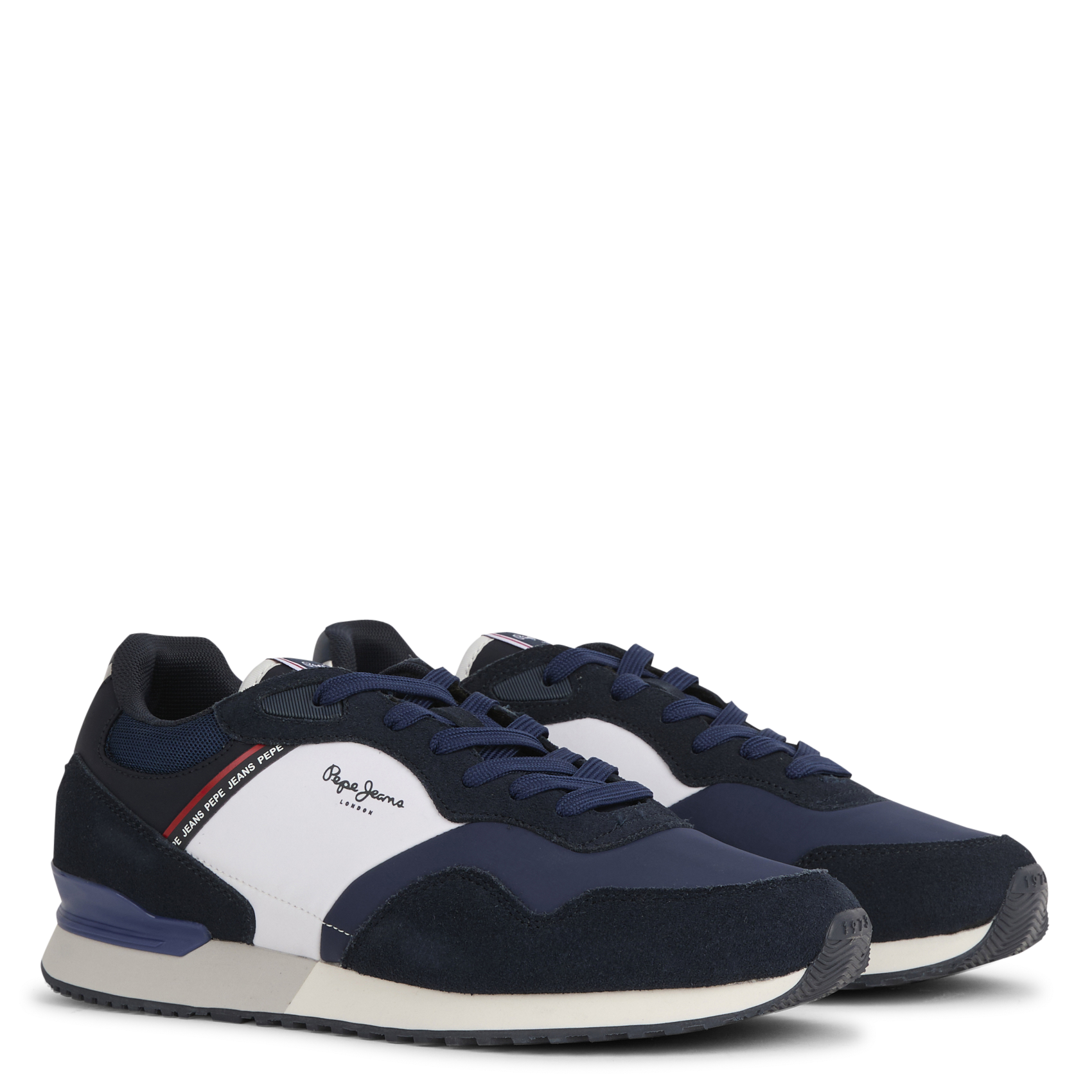 Dual-material low-top sneakers PEPE JEANS Blue