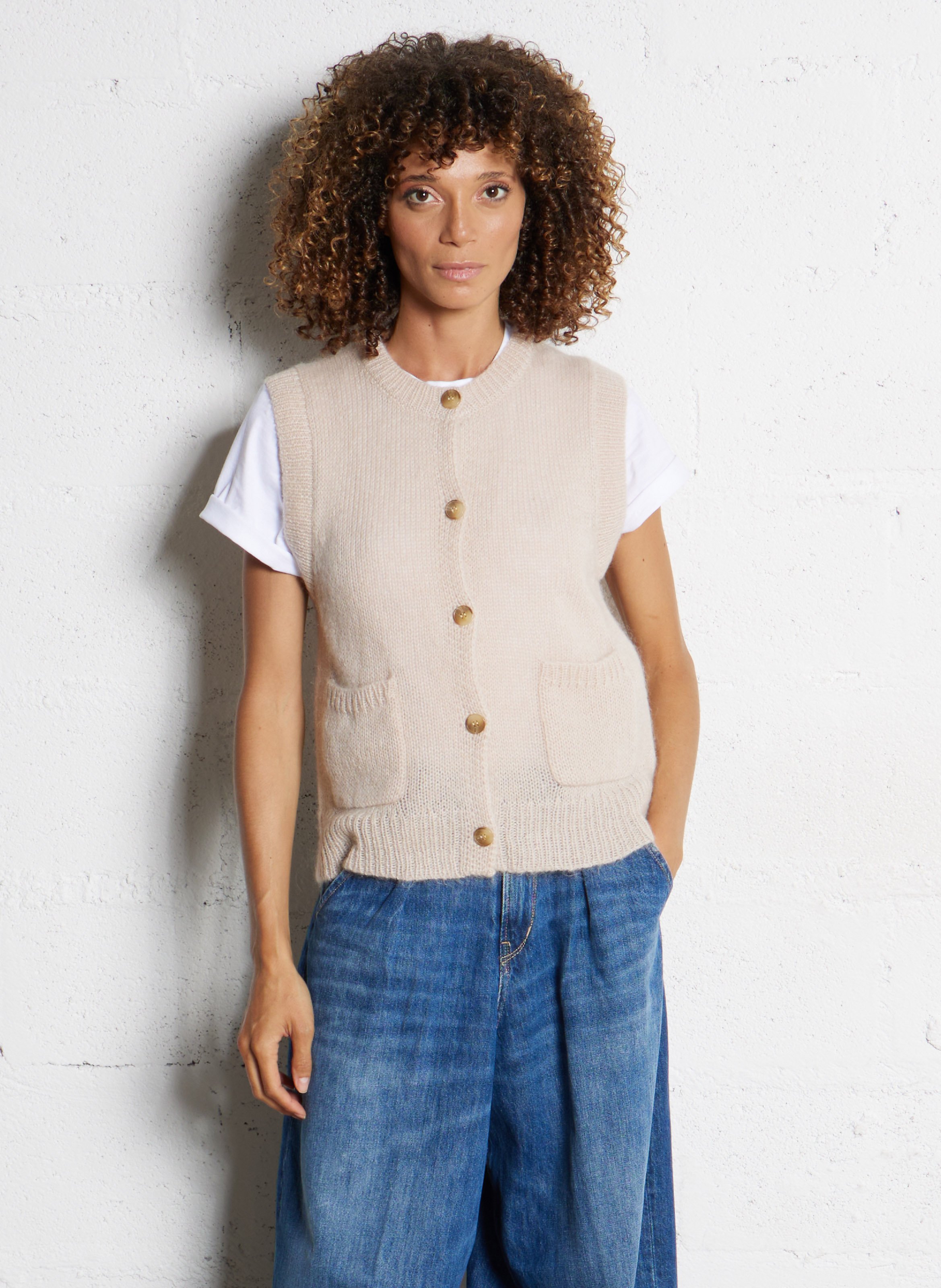 Alpaca wool sweater BELLA JONES White