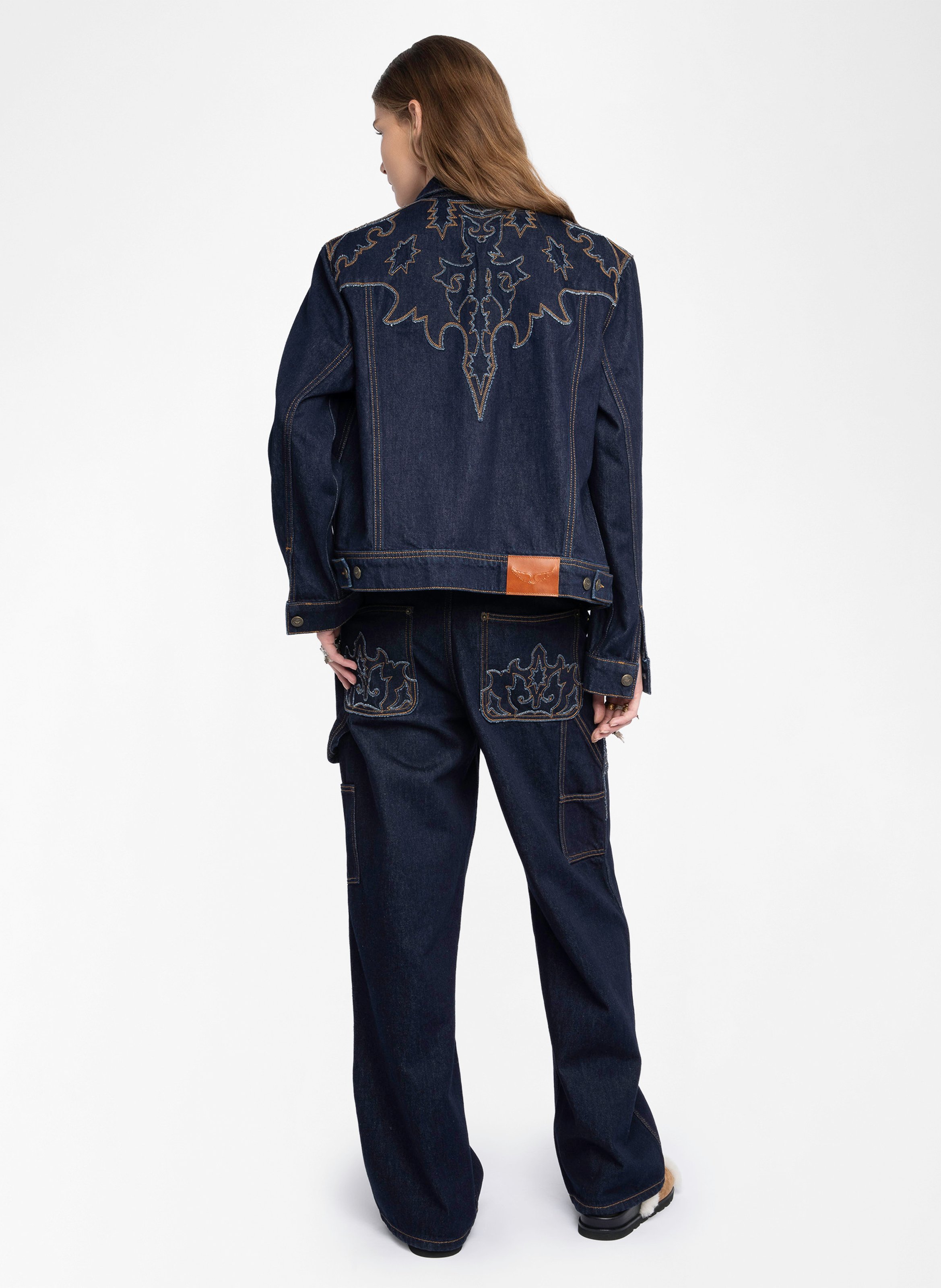 Veste col classique en denim de coton ZADIG&VOLTAIRE Bleu