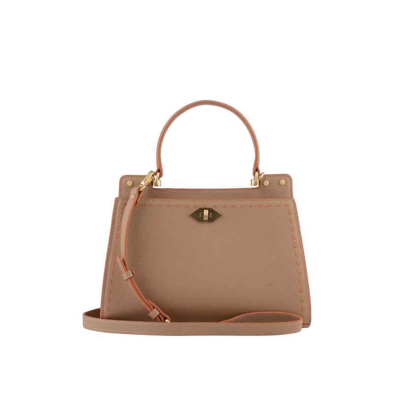 Handbag - cowhide leather POURCHET Brown