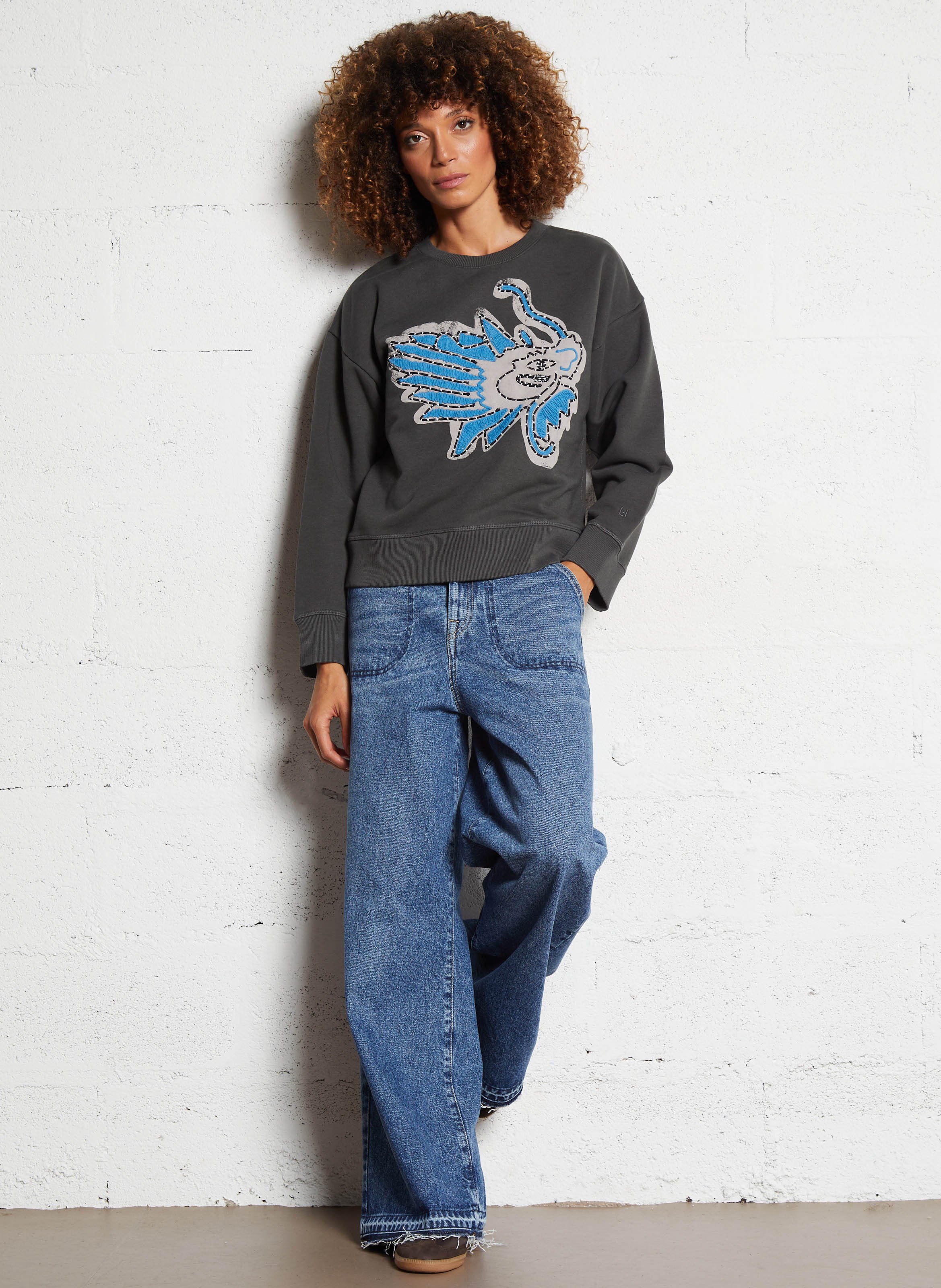 Effen sweater LEON & HARPER Grijs