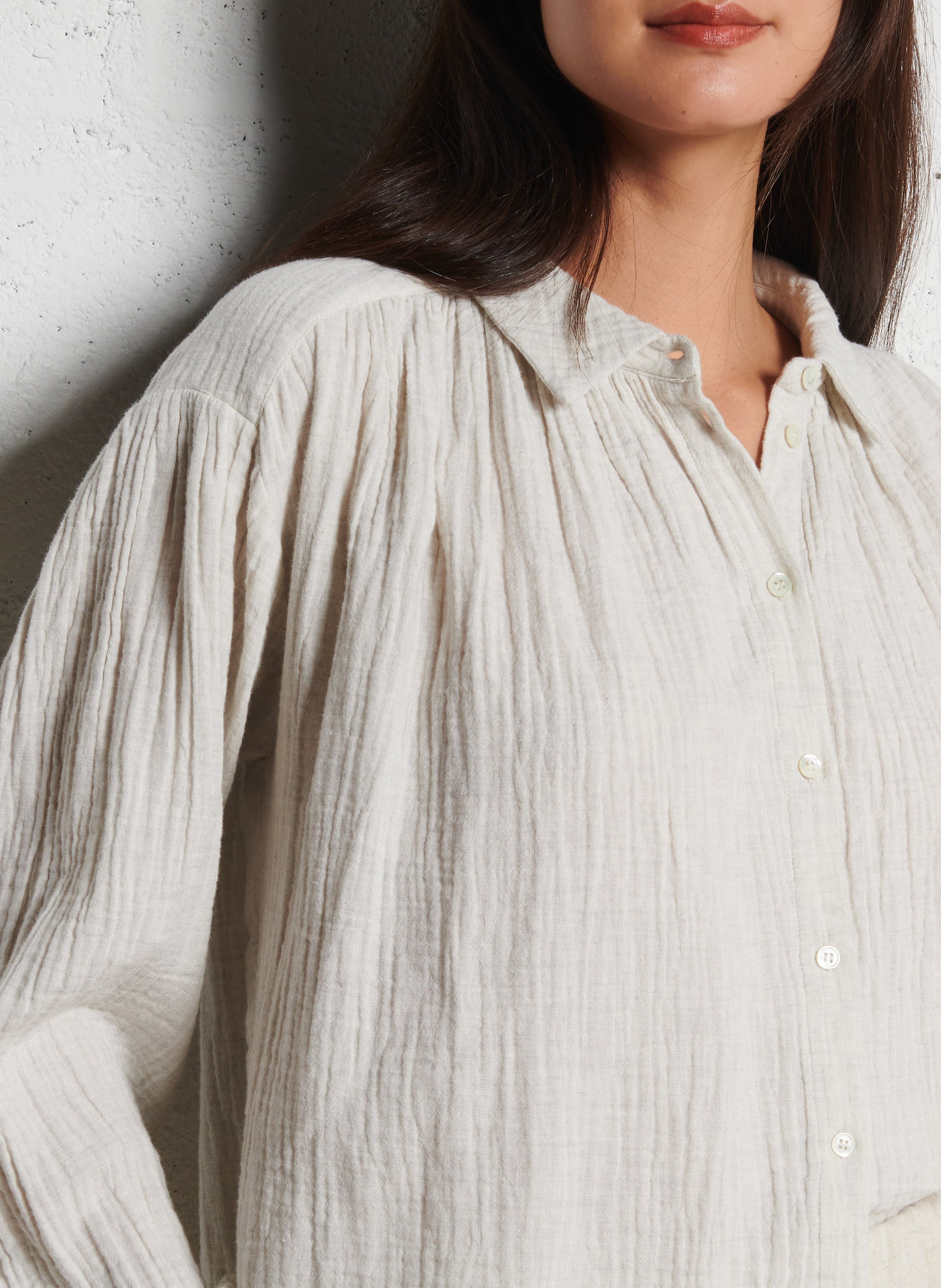 Chemise oversize col classique en coton MASSCOB Argent