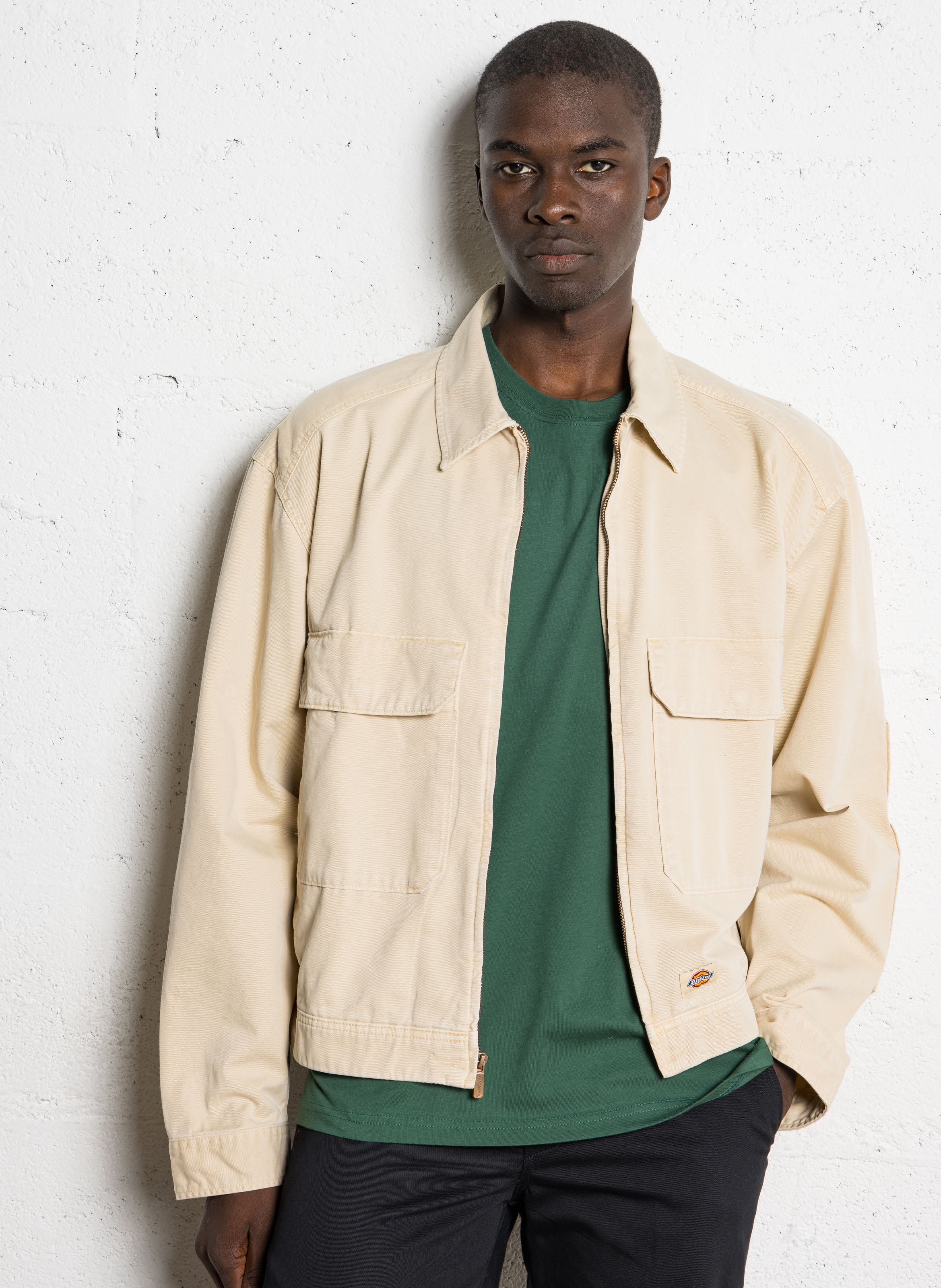 Katoenen jack met klassieke kraag DICKIES Beige