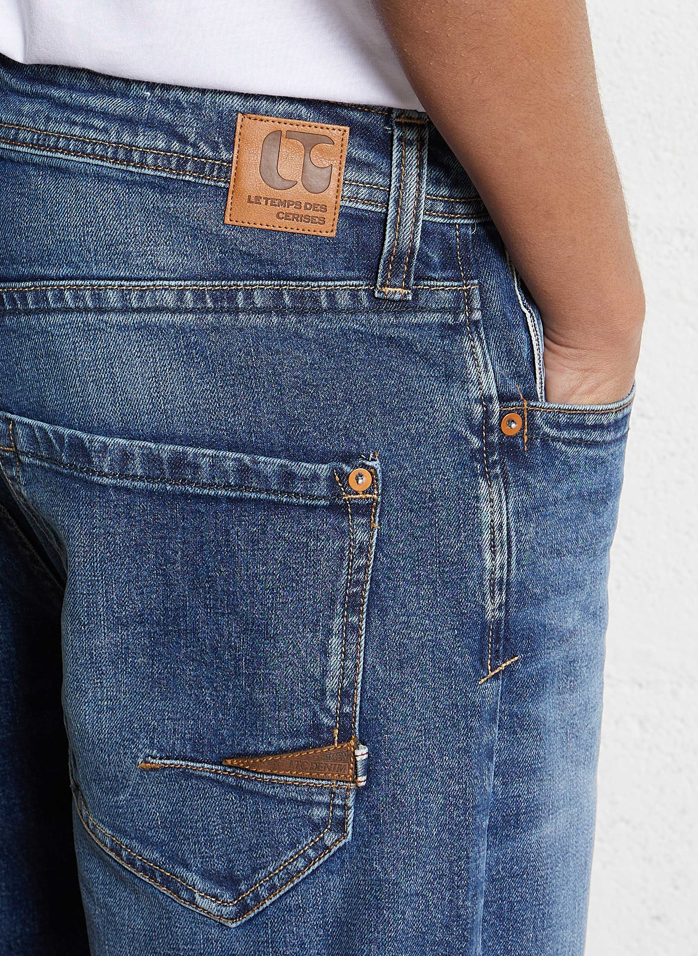 Cotton-blend wide-leg jeans LE TEMPS DES CERISES Blue