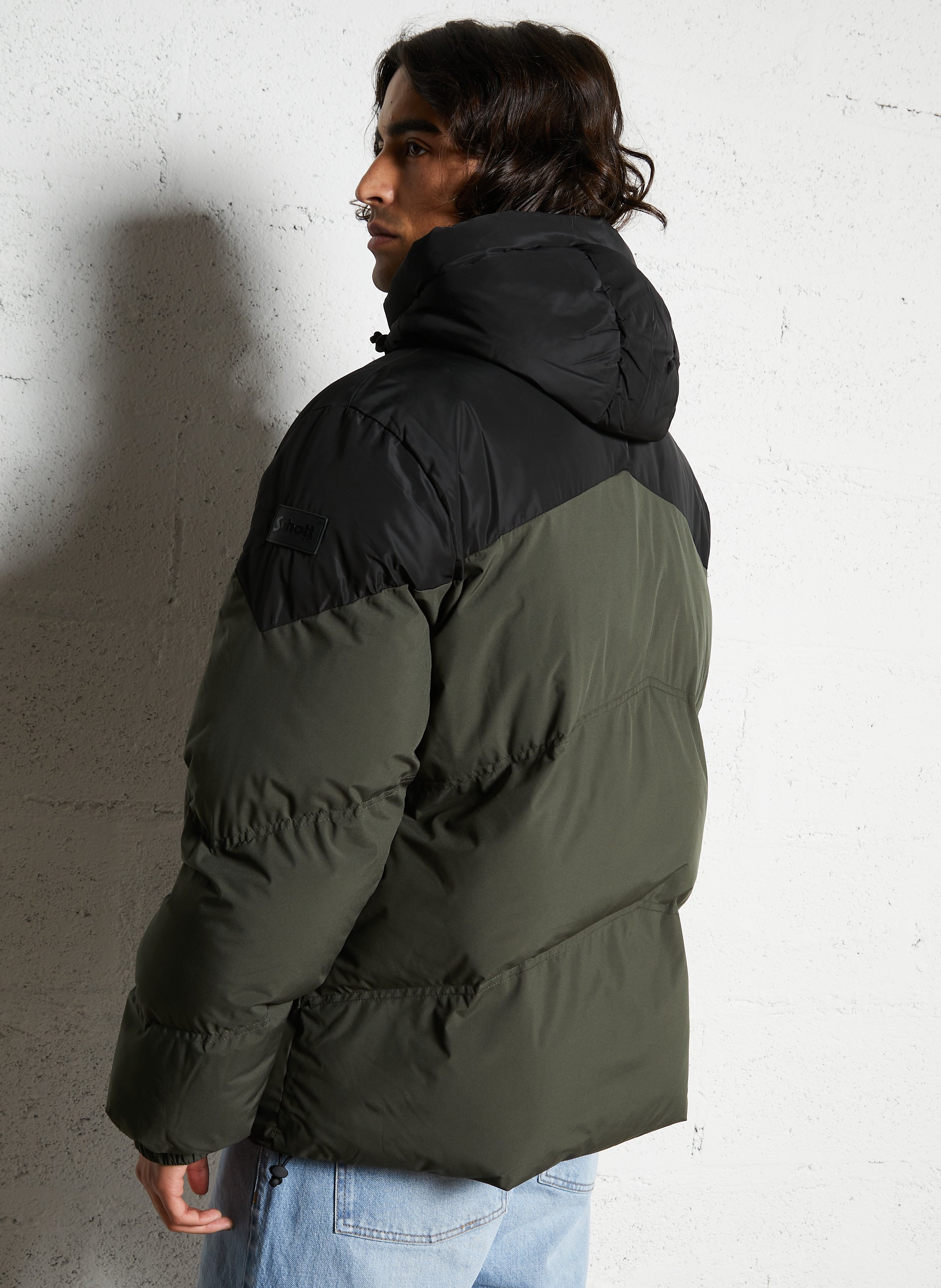 Doudoune matelassée avec capuche SCHOTT Noir