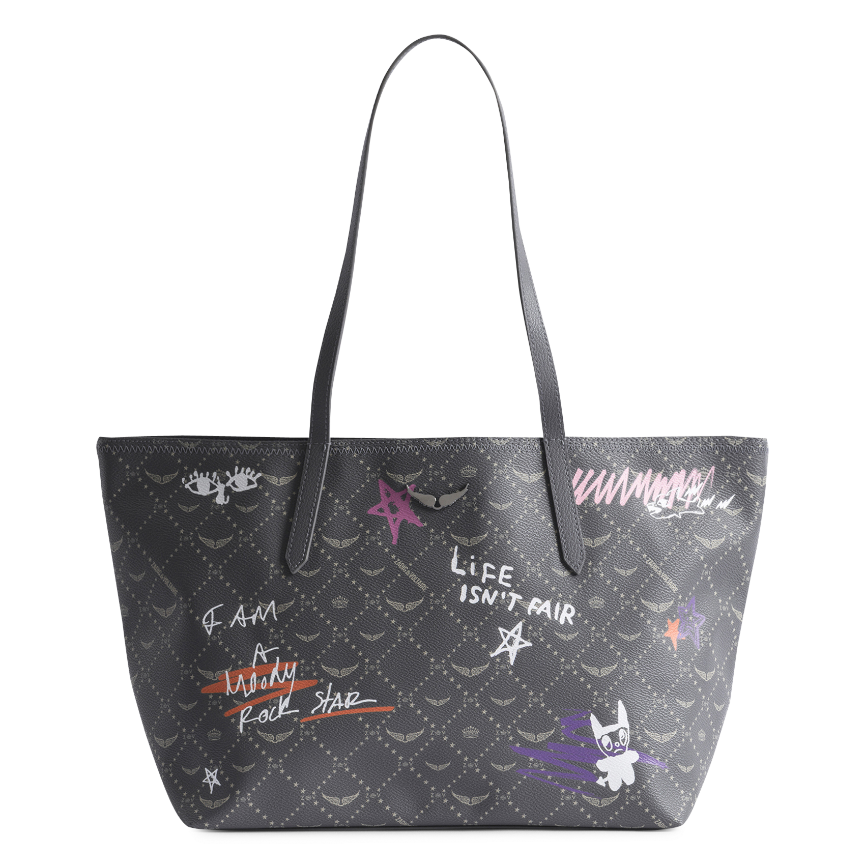 Printed tote bag ZADIG&VOLTAIRE Grey