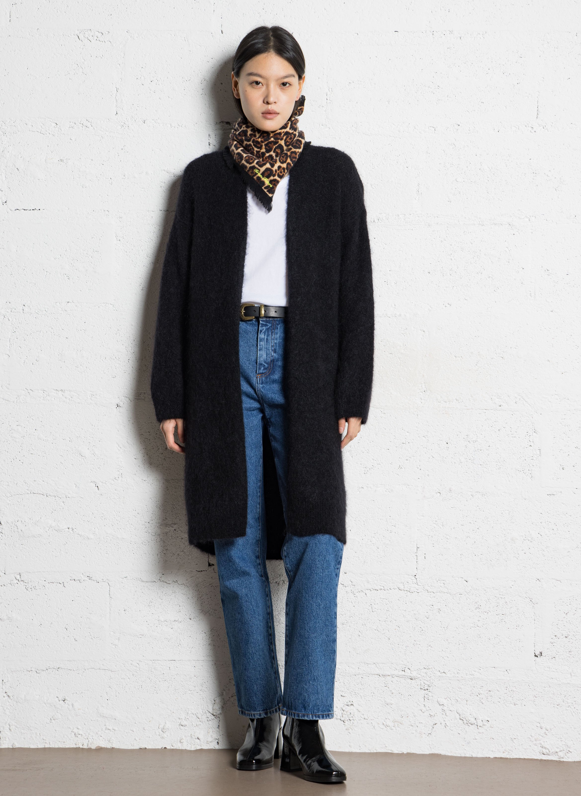 Ceinture en cuir DES PETITS HAUTS Noir