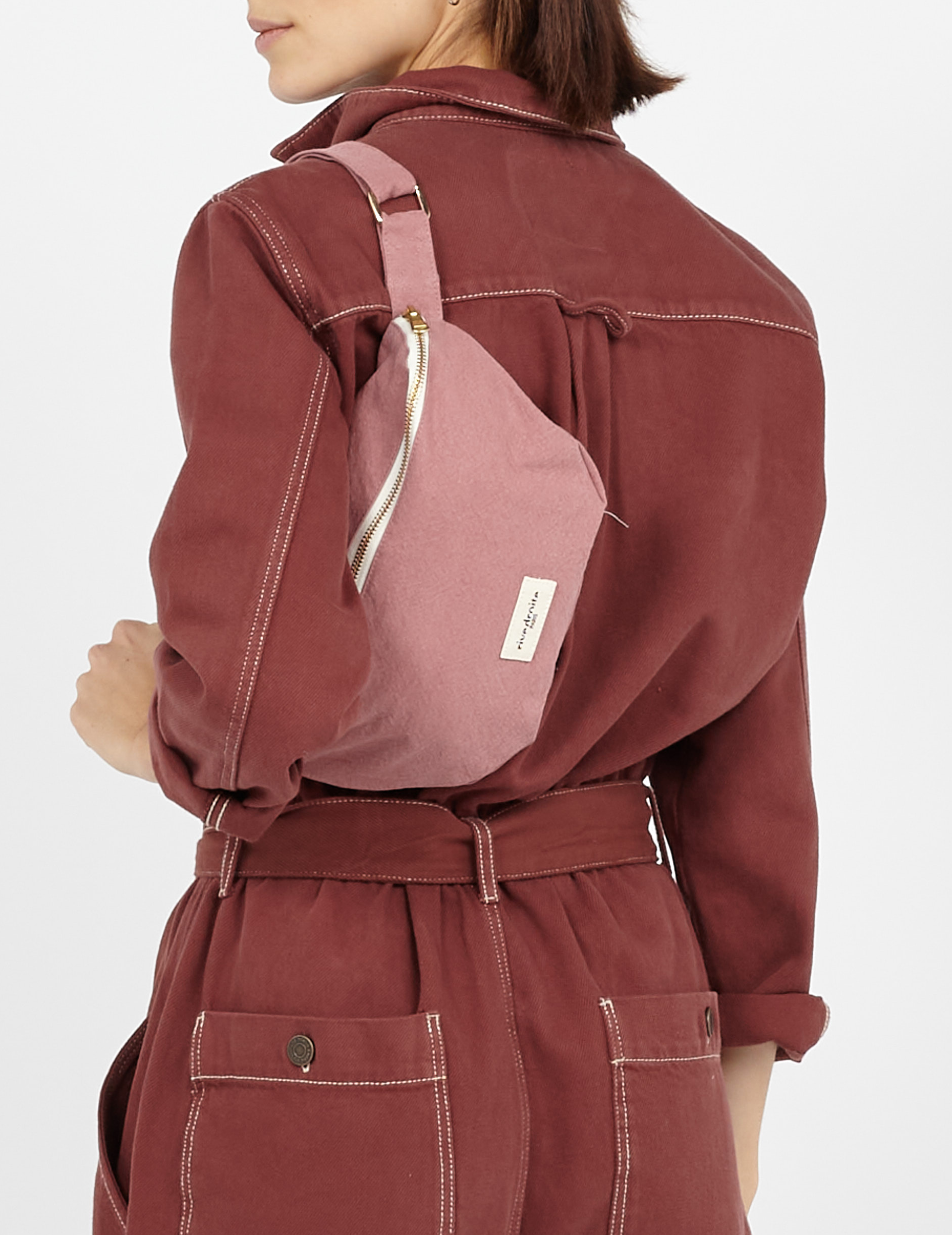 Zipped recycled cotton waist bag RIVEDROITE PARIS Pink