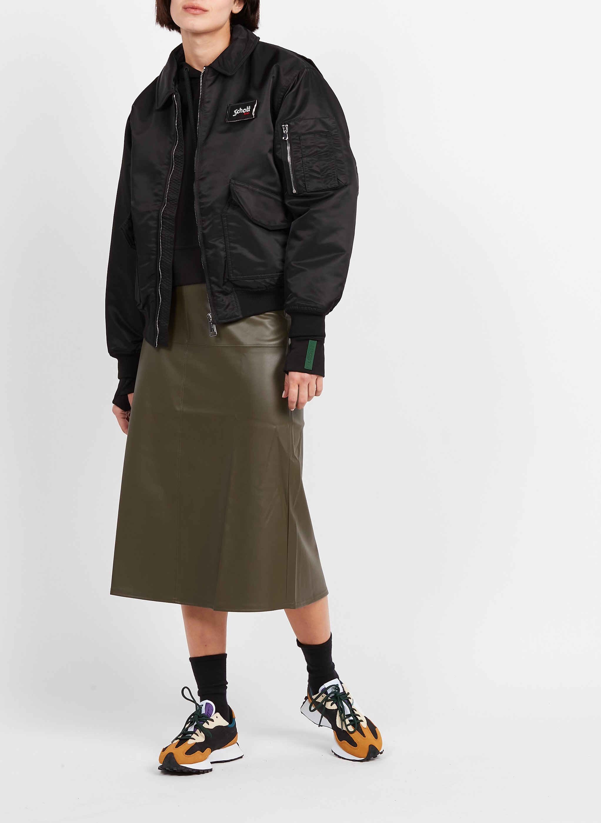 Oversized zip-up jacket SCHOTT Black