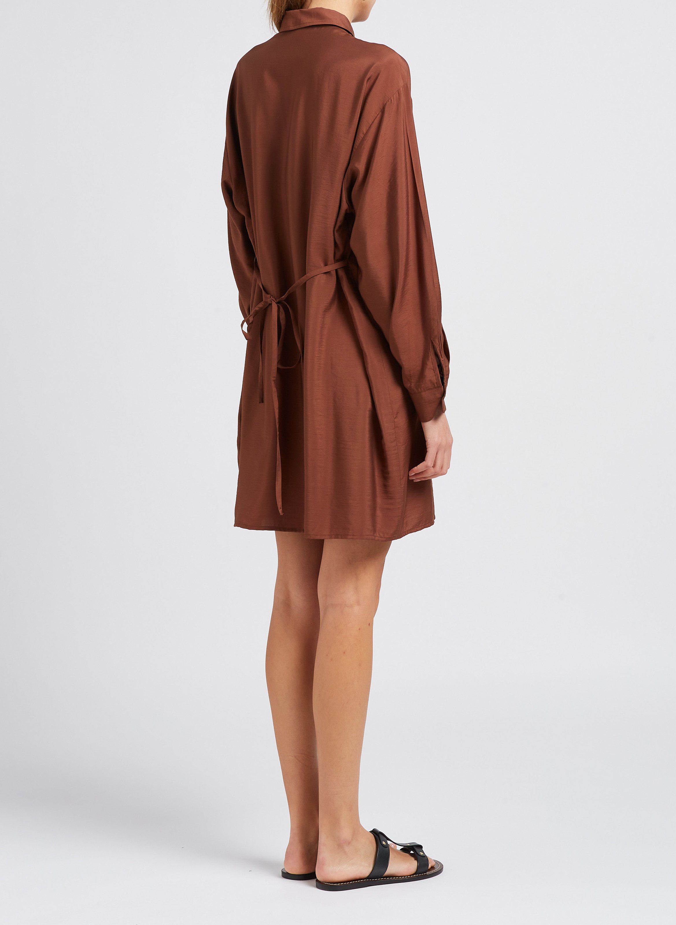 Kurzes Hemdkleid Braun