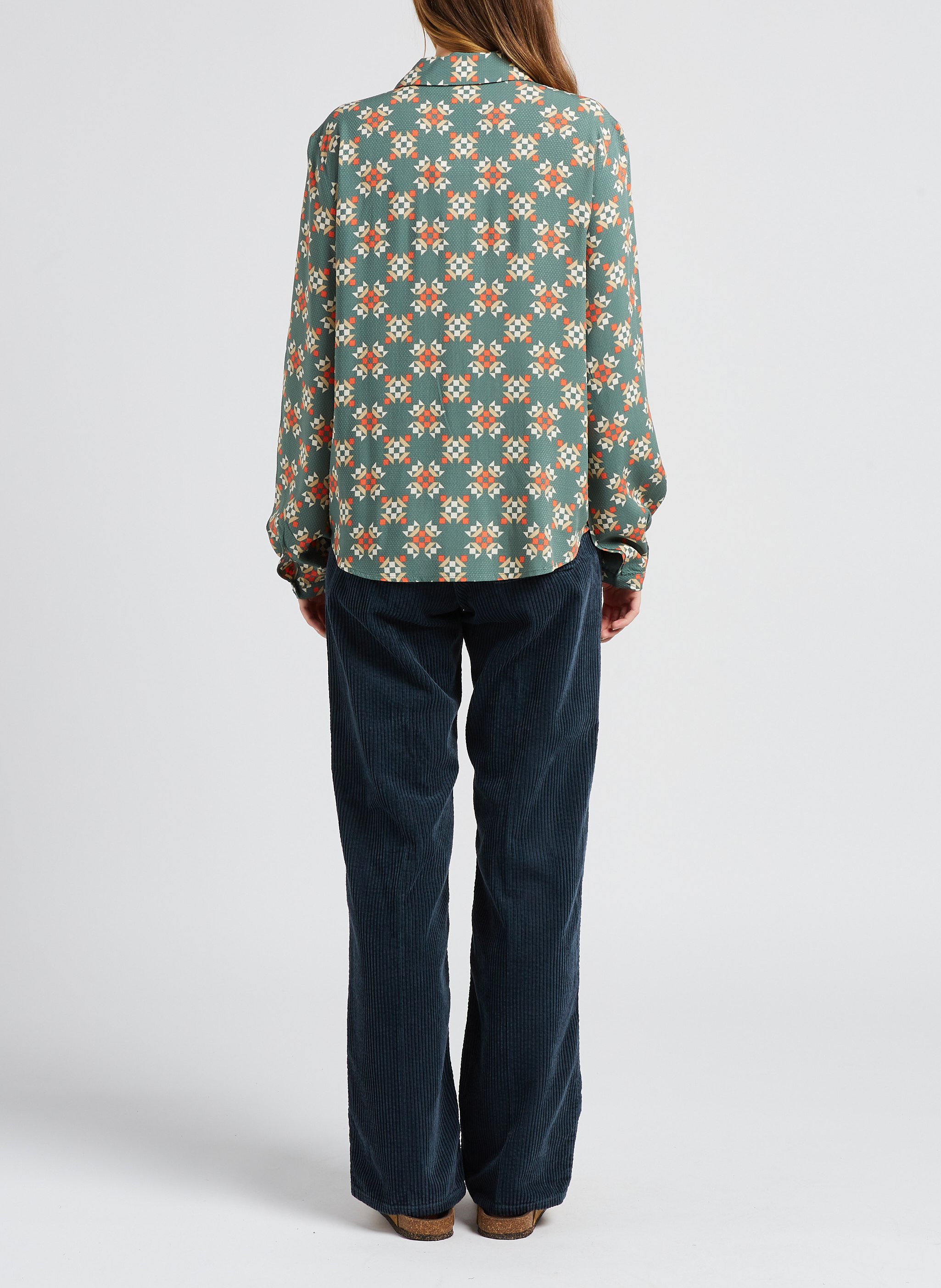 Rechte blouse van viscose met print VILA Groen