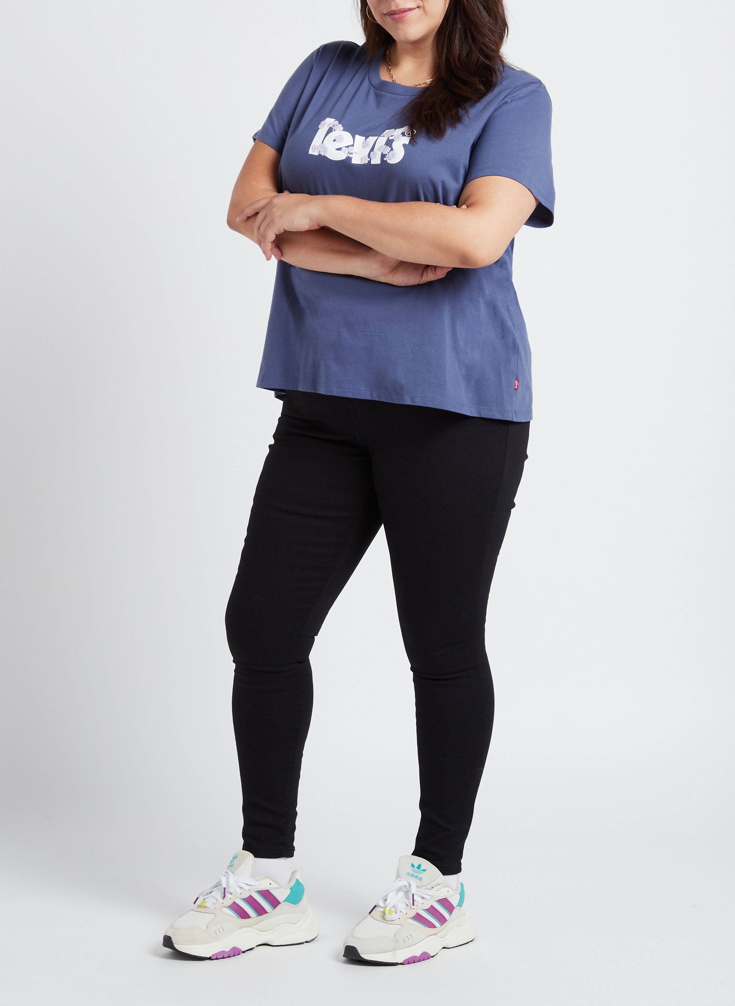 Katoenen T-shirt met ronde hals en zeefdruk LEVI'S Blauw