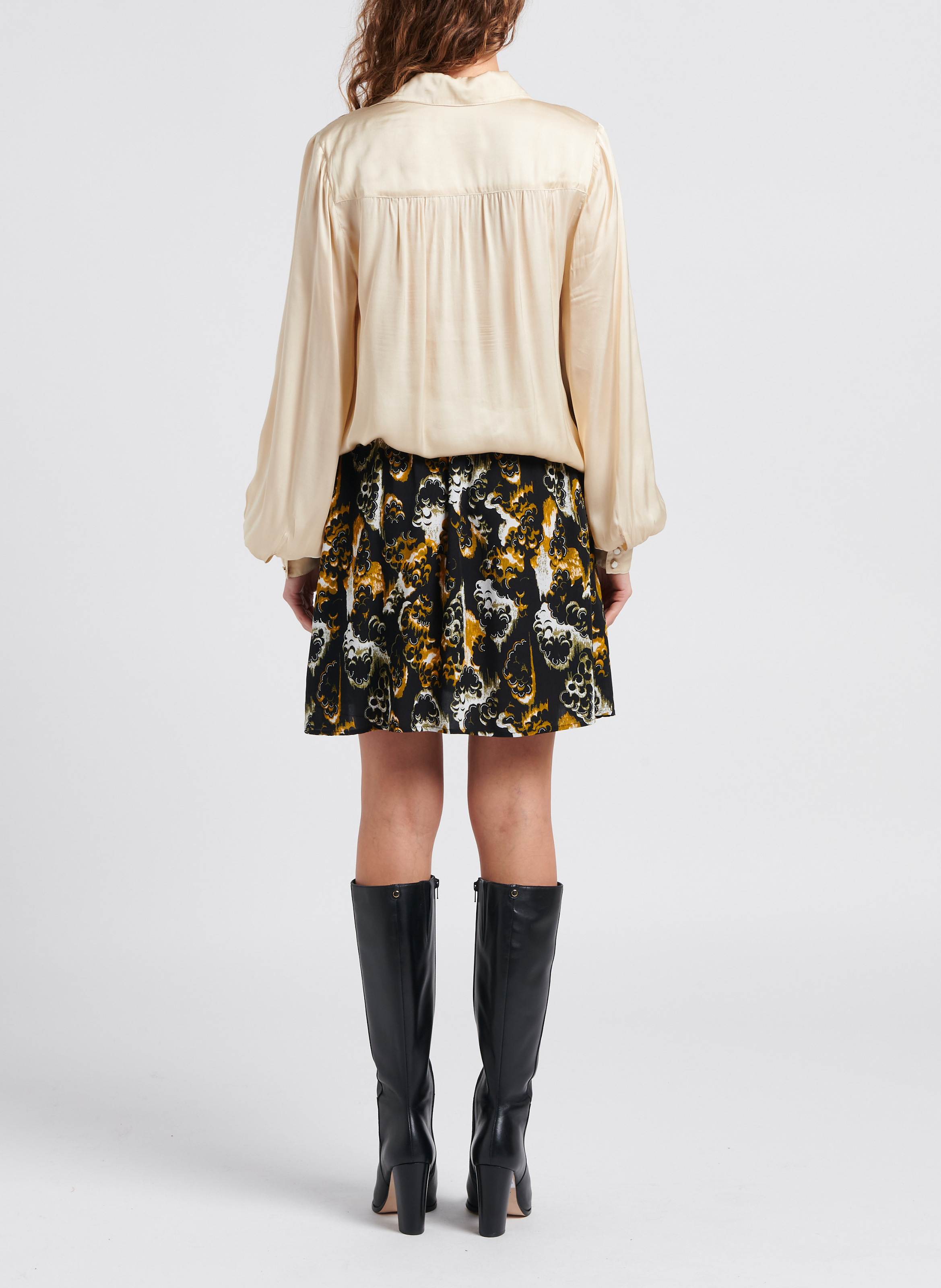 Kurzer Rock mit Print VILA Schwarz