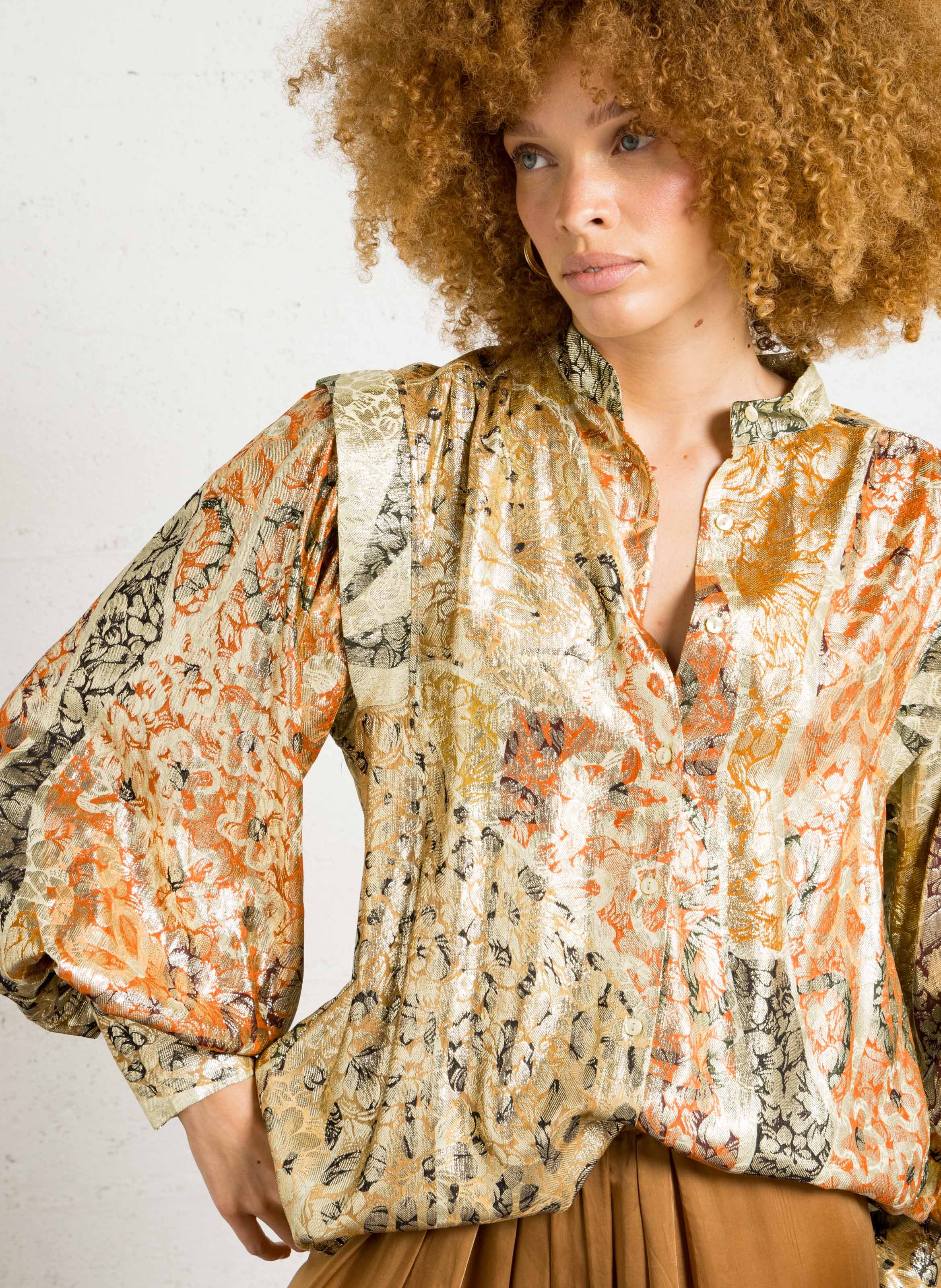 Jacquard shirt with classic collar MES DEMOISELLES Multicolored