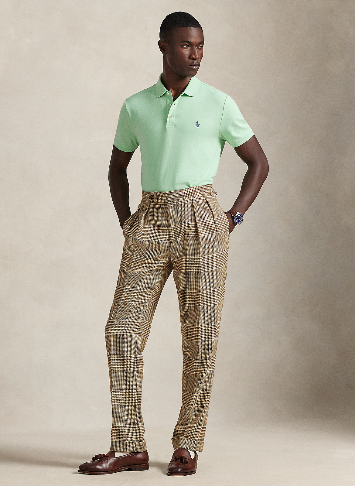 Slim-fit cotton-blend polo shirt POLO RALPH LAUREN Green